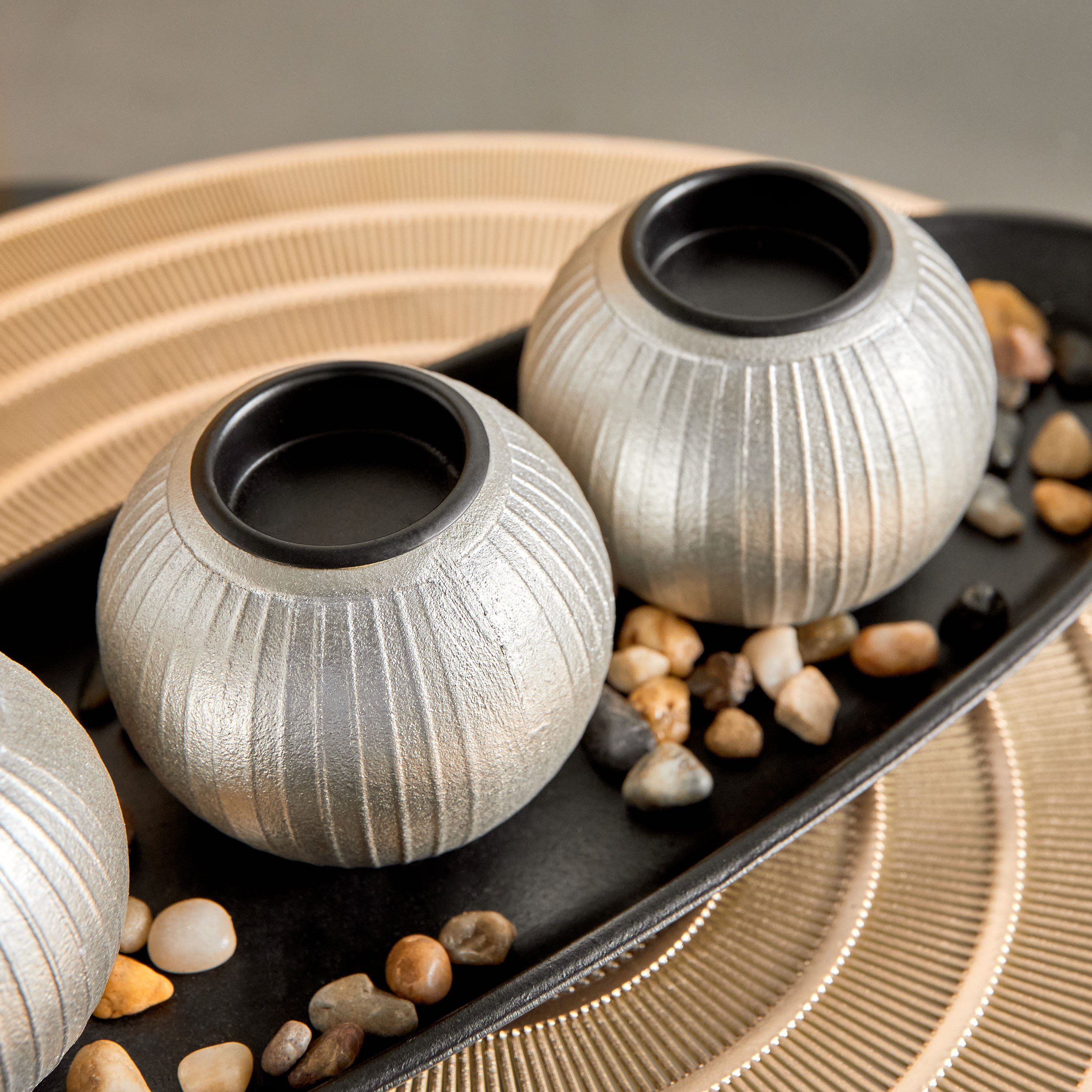 Ruse 3-Piece MDF Wooden Candleholder with Decorative Tray and Bag of Stones Set-hbxlivingroom-decorandaccessories-candleholders-image-4