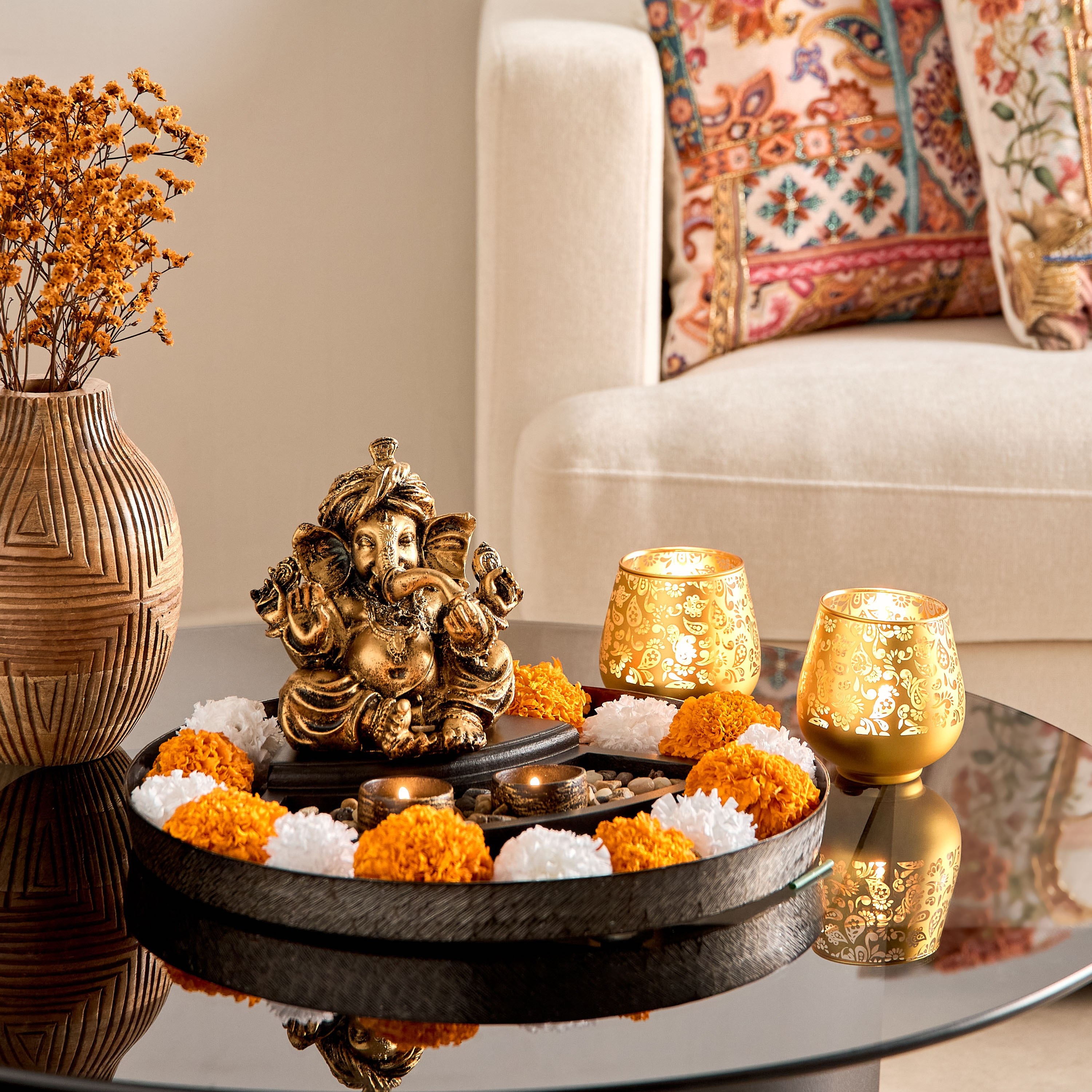 طقم حامل شموع زجاج قطعتين من ريوز - 9x9x9.5 سم-hbxlivingroom-decorandaccessories-candleholders-image-5