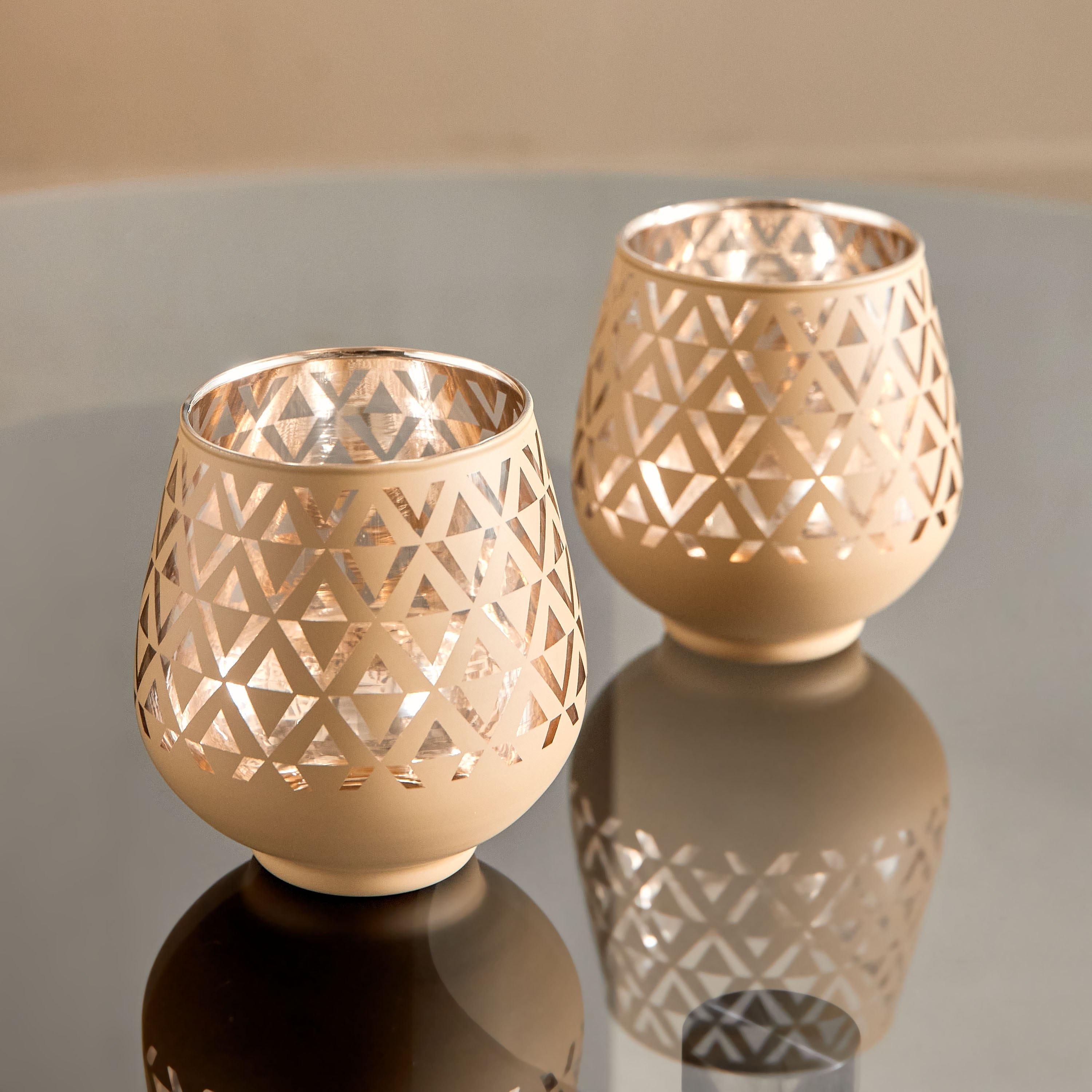 طقم حامل شموع زجاج قطعتين من ريوس - 9x9x9.5 سم-hbxlivingroom-decorandaccessories-candleholders-image-2