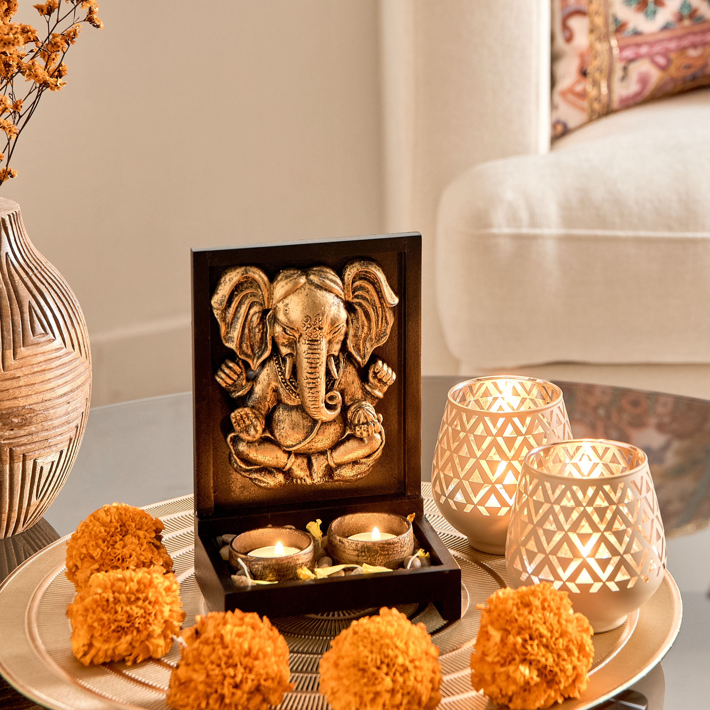 طقم حامل شموع زجاج قطعتين من ريوس - 9x9x9.5 سم-hbxlivingroom-decorandaccessories-candleholders-image-5