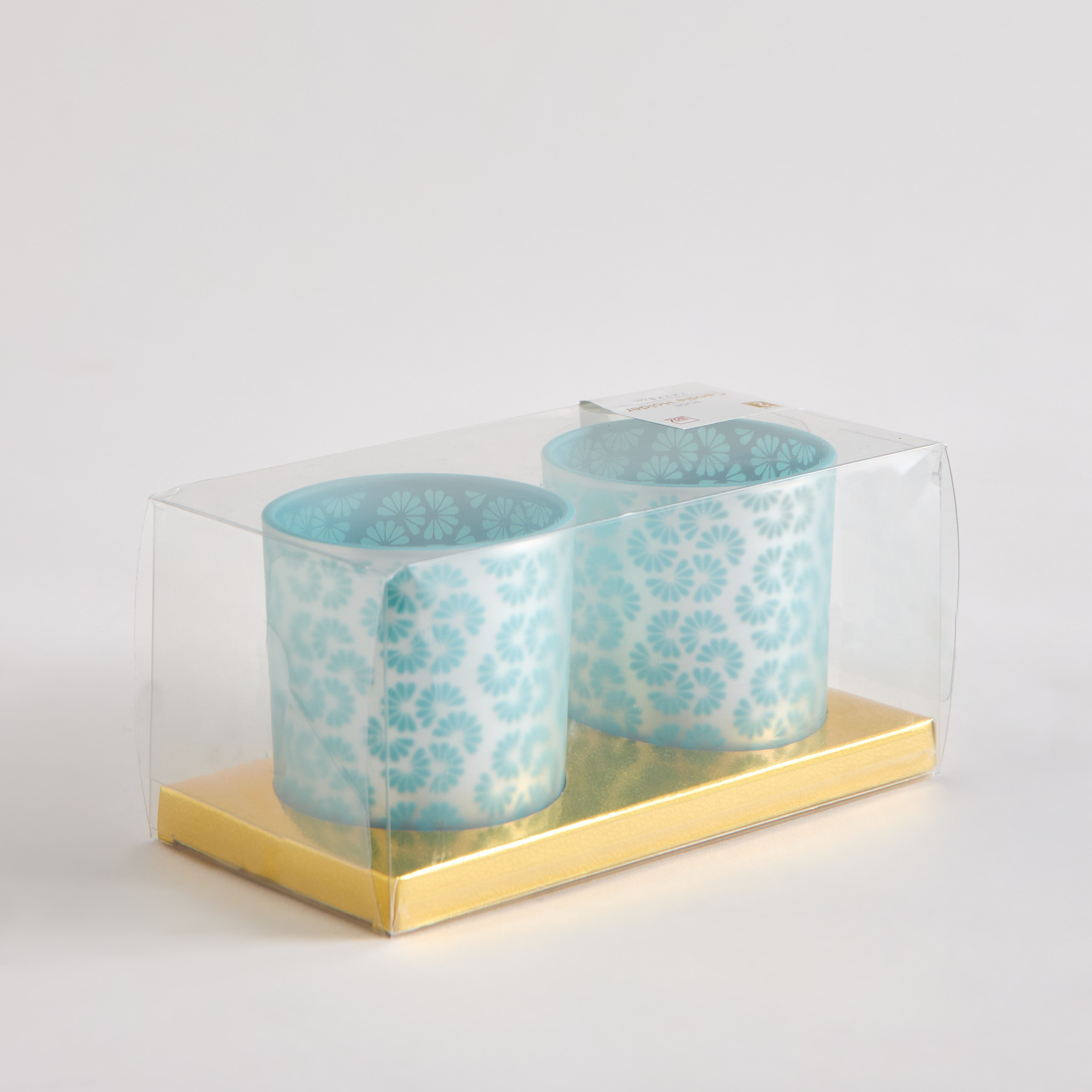 طقم حامل شموع من قطعتين من الزجاج المصنفر المقطوع من روس - 7x7x8 سم-PROMO_HB_AE_B2G2_011025-image-6