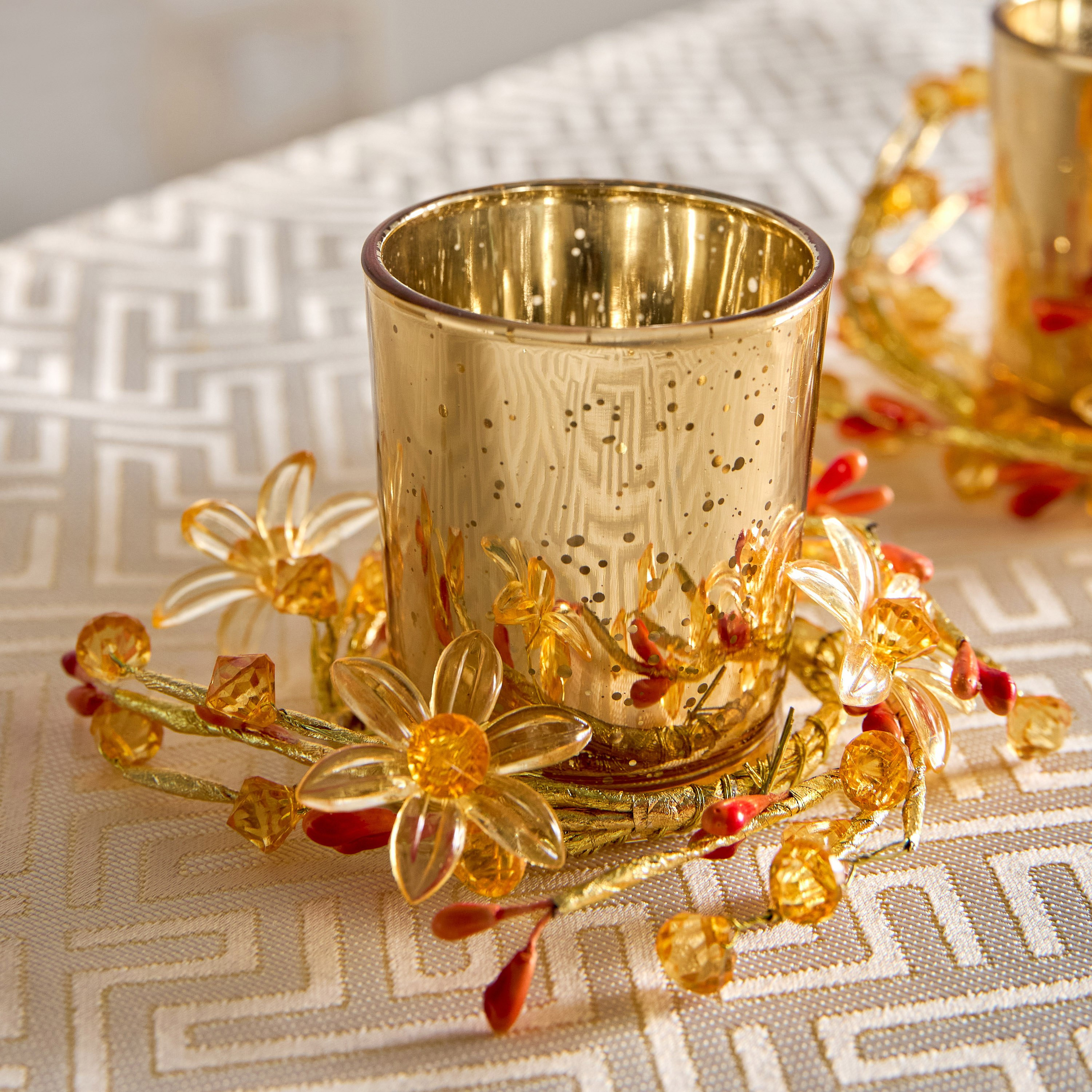 Ruse 2-Piece Glass Embellished Candleholder Set - 5.5x5.5x6.7 cm-hbxlivingroom-decorandaccessories-candleholders-image-3