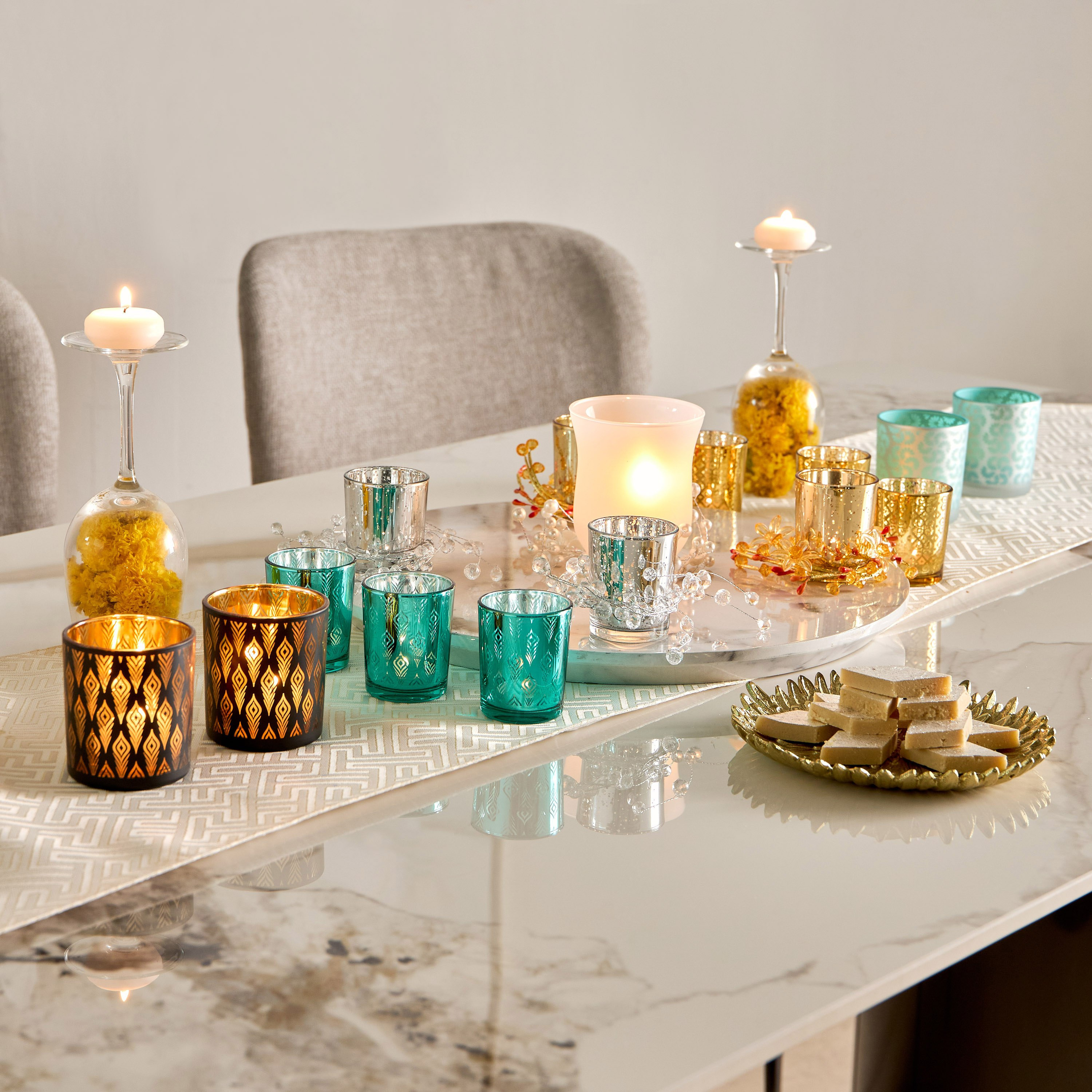 Ruse 2-Piece Glass Embellished Candleholder Set - 5.5x5.5x6.7 cm-hbxlivingroom-decorandaccessories-candleholders-image-5