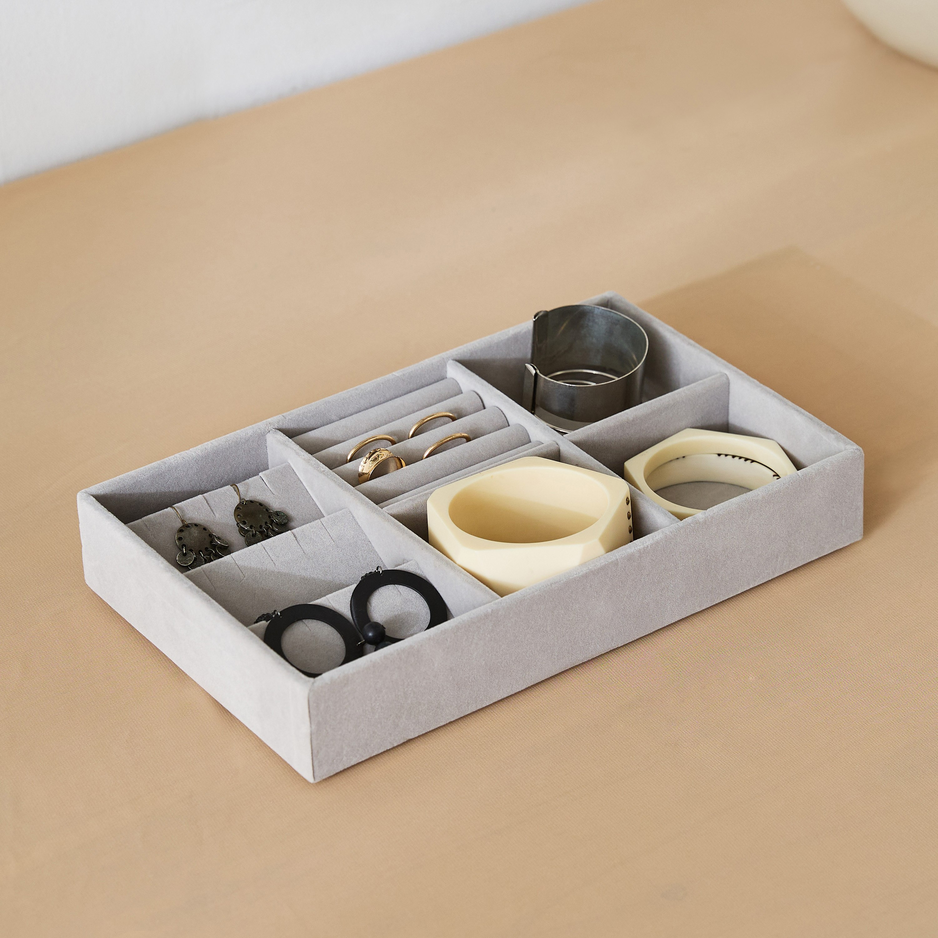 Velour 5-Compartment Jewellery Tray-hbxbedroom-bedroomaccessories-jewelleryboxesandholders-image-1
