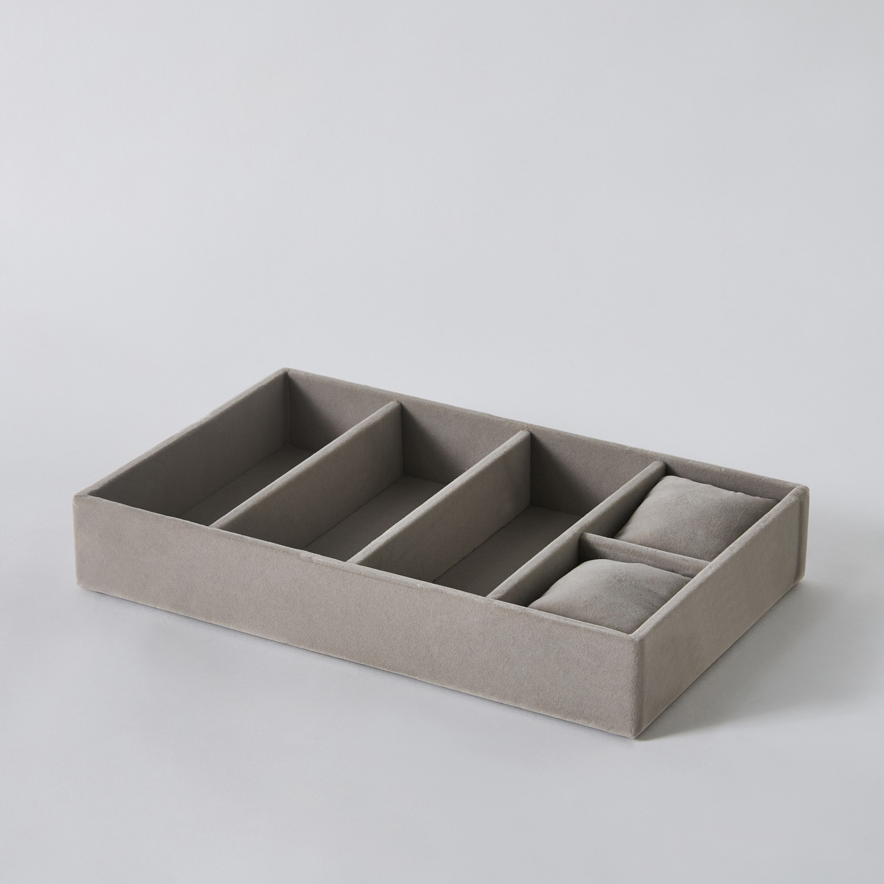 صينية مجوهرات قطيفة 5 أقسام مع وسادتين للساعات-hbxbedroom-bedroomaccessories-jewelleryboxesandholders-image-5