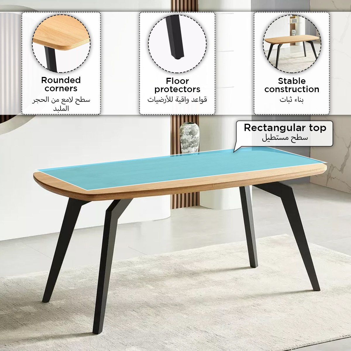 طقم سفرة 6 مقاعد مع طاولة من بروك-hbxfurniture-diningtablesandsets-diningsets-sixseater-image-5