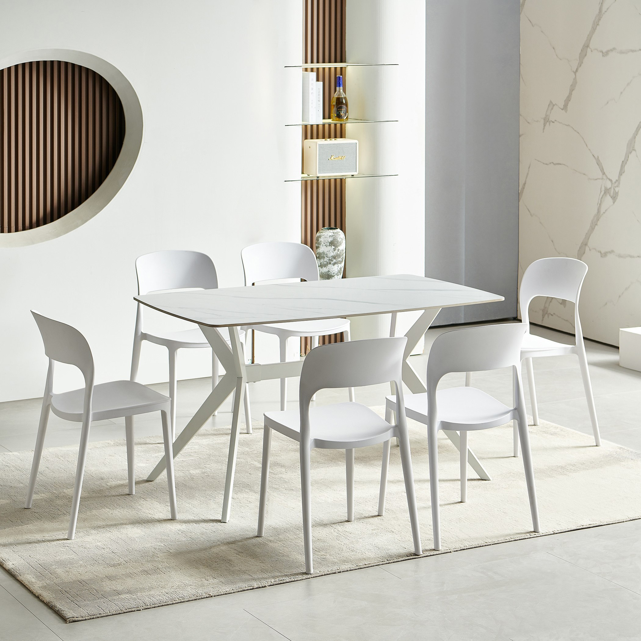 طقم سفرة من الحجر الملبد بـ6 مقاعد من ديفو-hbxfurniture-diningtablesandsets-diningsets-sixseater-image-1
