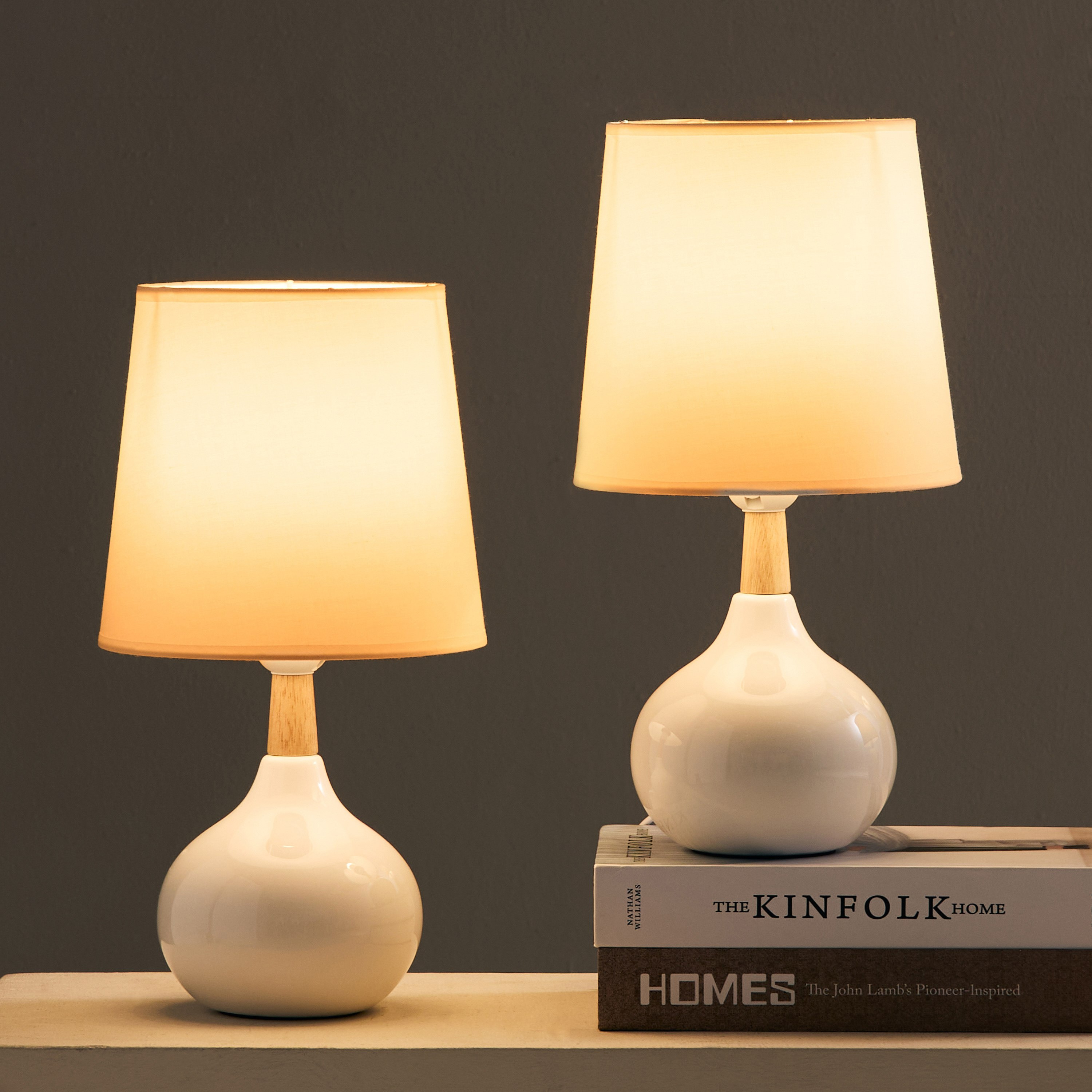 طقم مصباح طاولة سيراميك قطعتين من أشرا - 19x19x40 سم-PROMO_HB_AE_B1G1_250925-image-2