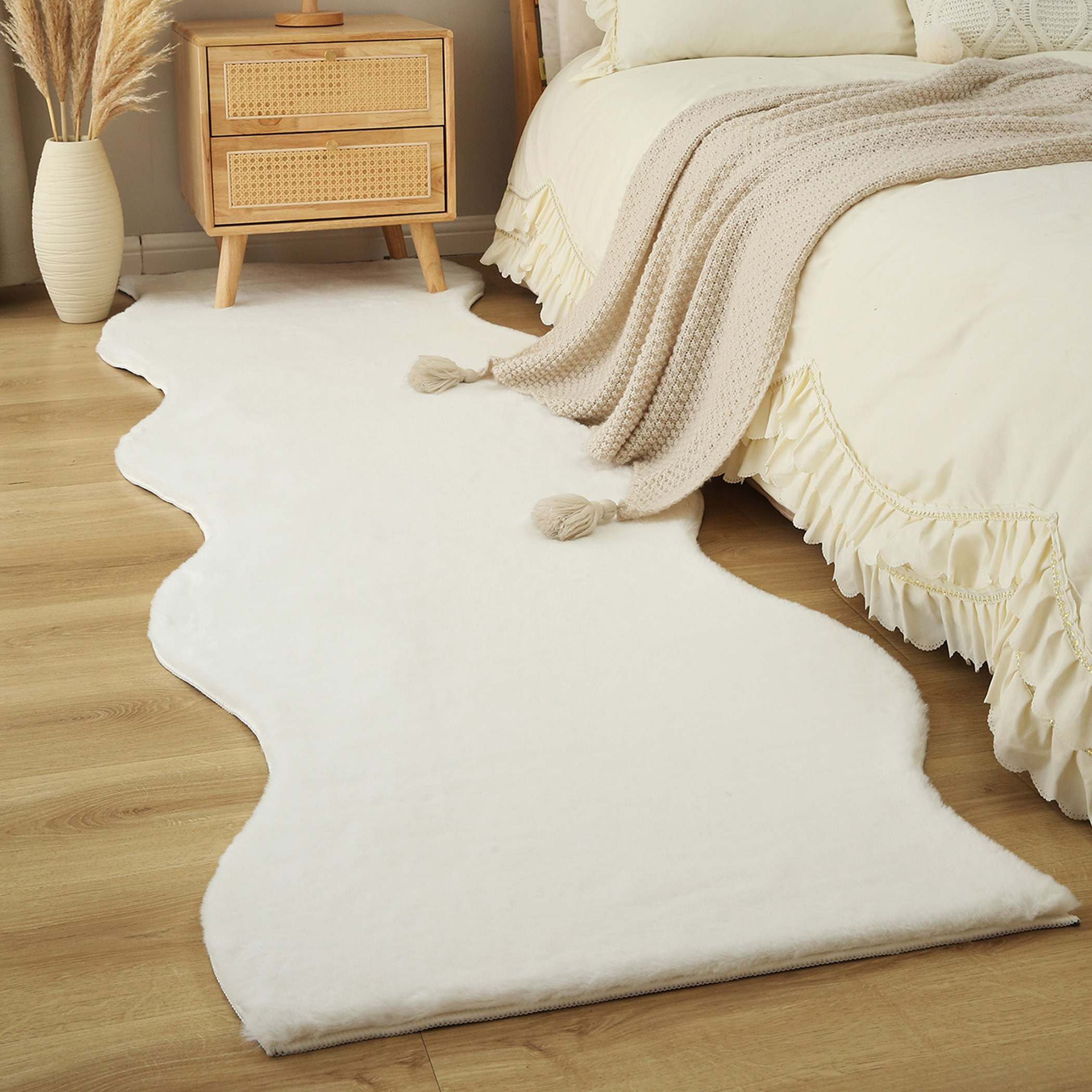 Faux Rabbit Fur Shaped Rug - 70x230 cm-hbxdecorandfurnishings-floorcoverings-rugs-image-1