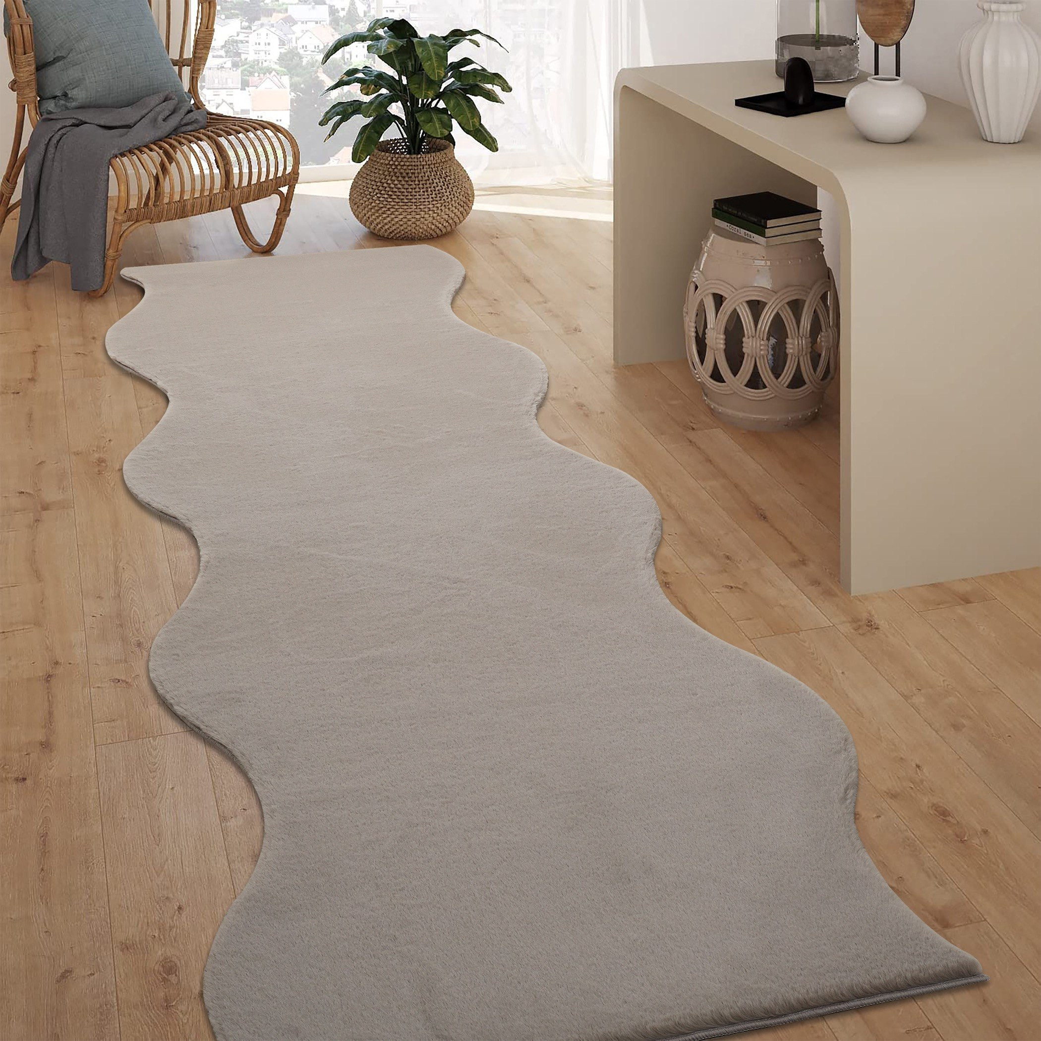 Faux Rabbit Fur Shaped Rug - 70x300 cm-hbxdecorandfurnishings-floorcoverings-rugs-image-1
