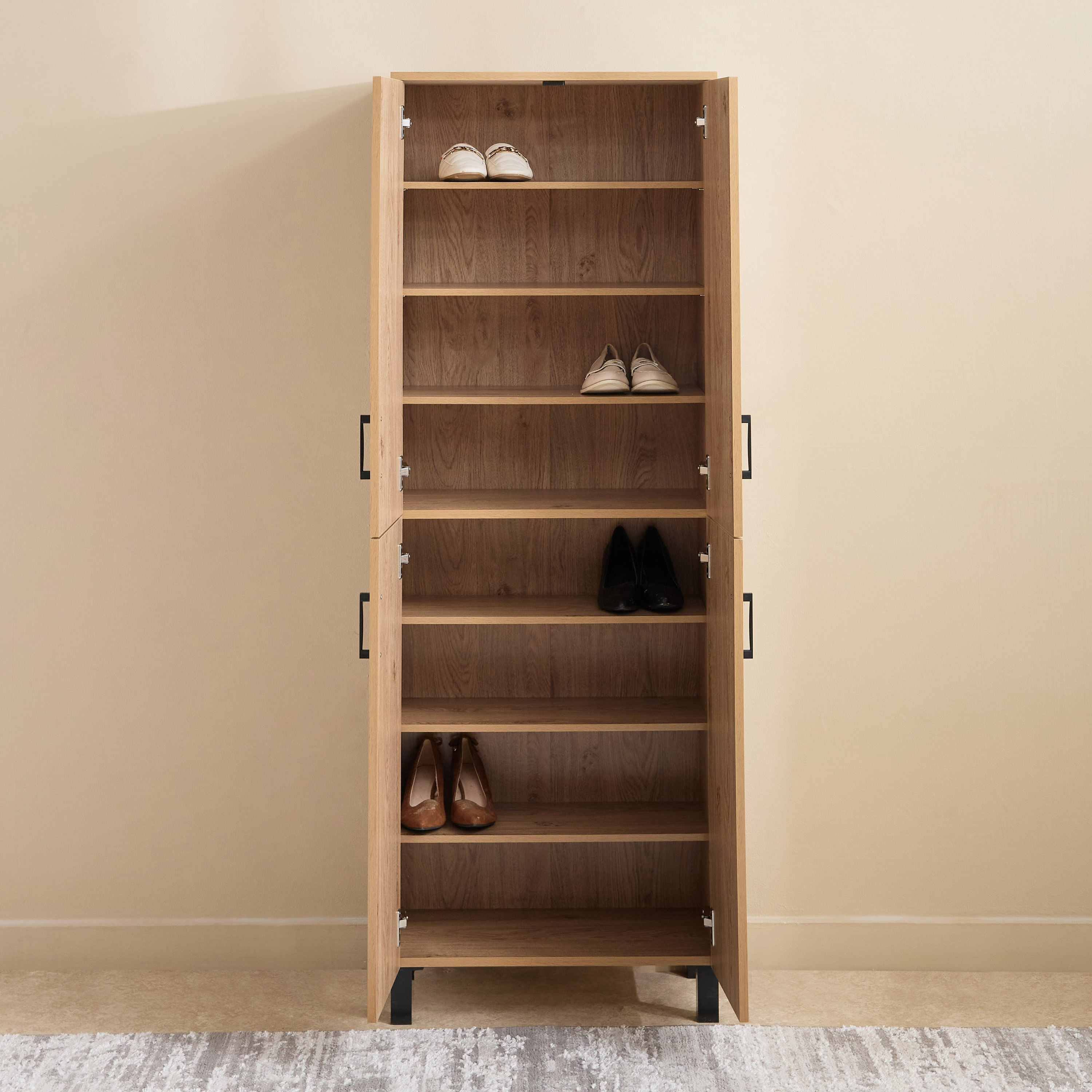 Patara Tall 24-Pair Multipurpose Shoe Rack with 4 Doors-hbxbedroom-shoecabinetsandracks-image-4
