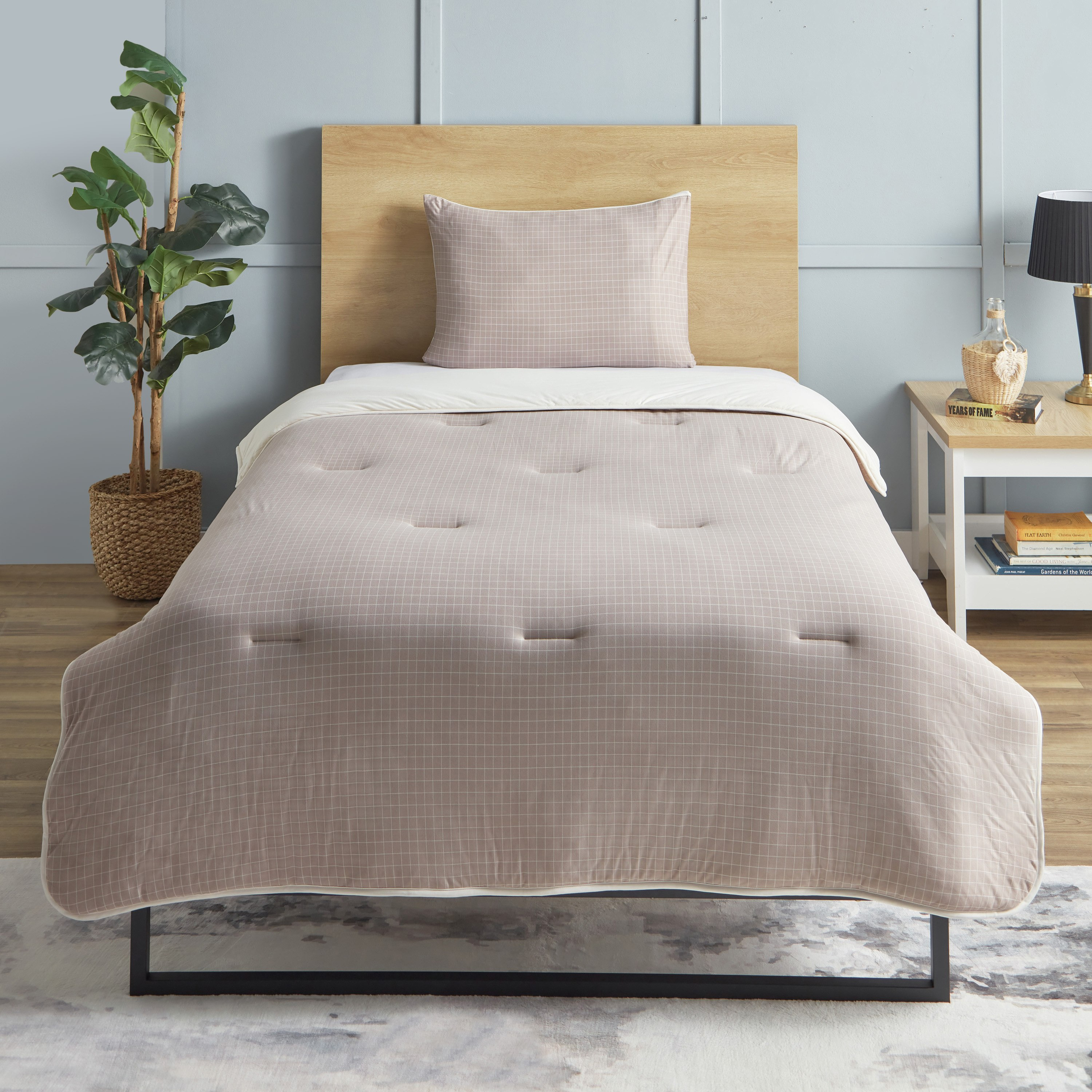 طقم لحاف توين مخطّط جيرسي من الألياف الدقيقة قطعتين من فيروم - 160x220 سم-hbxhomeware-hbxbedroom-image-2