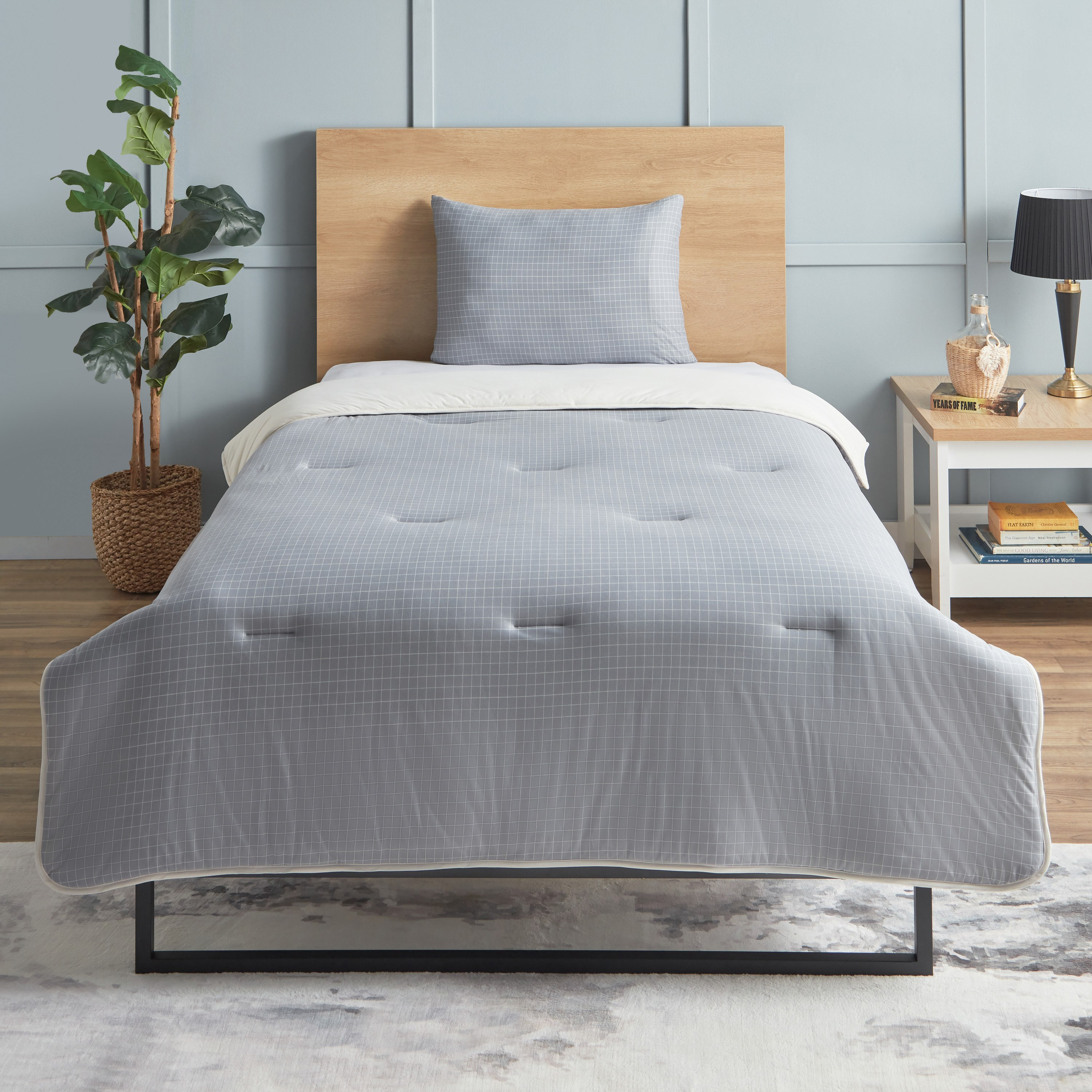 طقم لحاف توين مخطّط جيرسي من الألياف الدقيقة قطعتين من فيروم - 160x220 سم-hbxhomeware-hbxbedroom-image-2