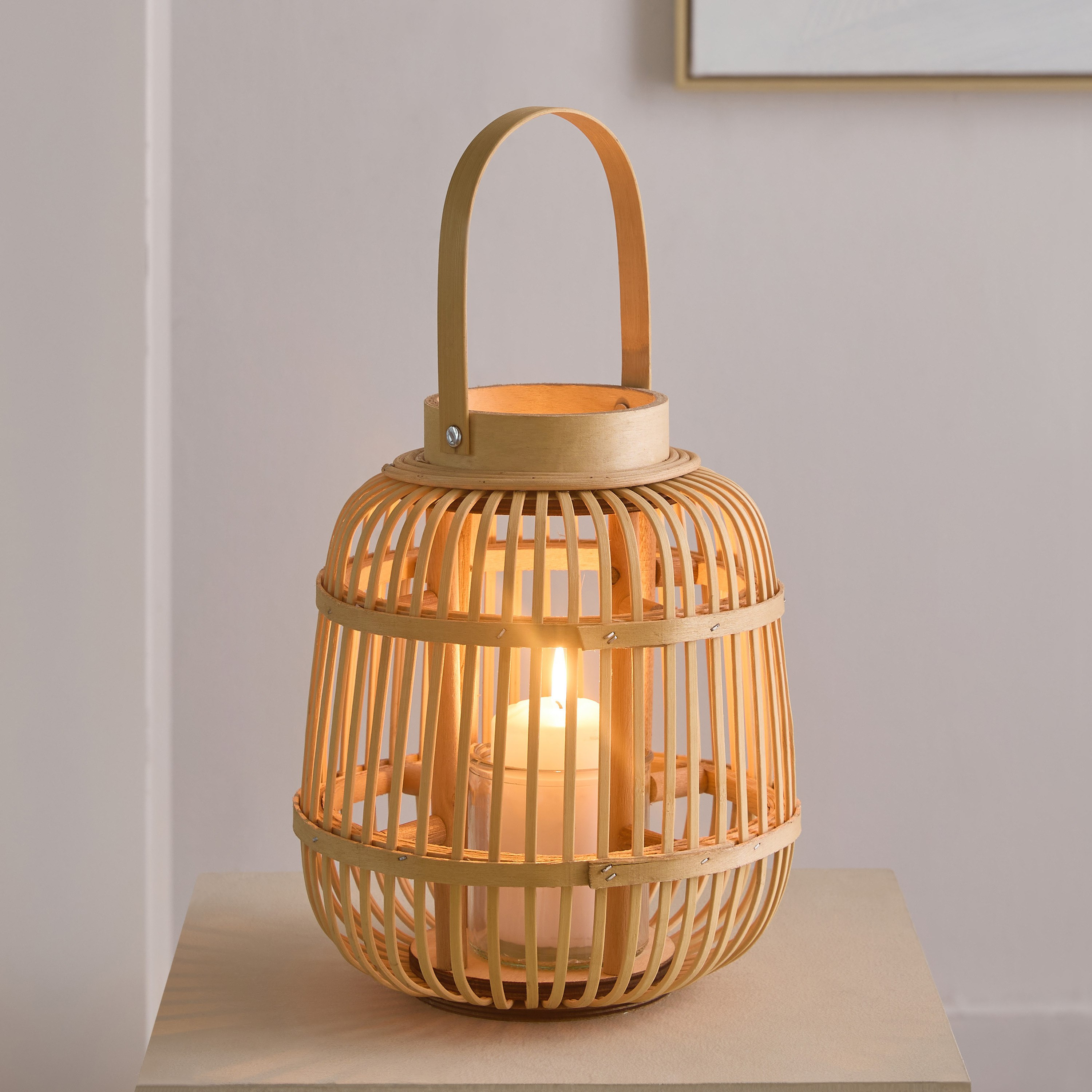 Vera-Willa Bamboo Lantern - 9.5x9.5x34 cm-hbxdecorandfurnishings-homeaccessories-lanterns-image-1