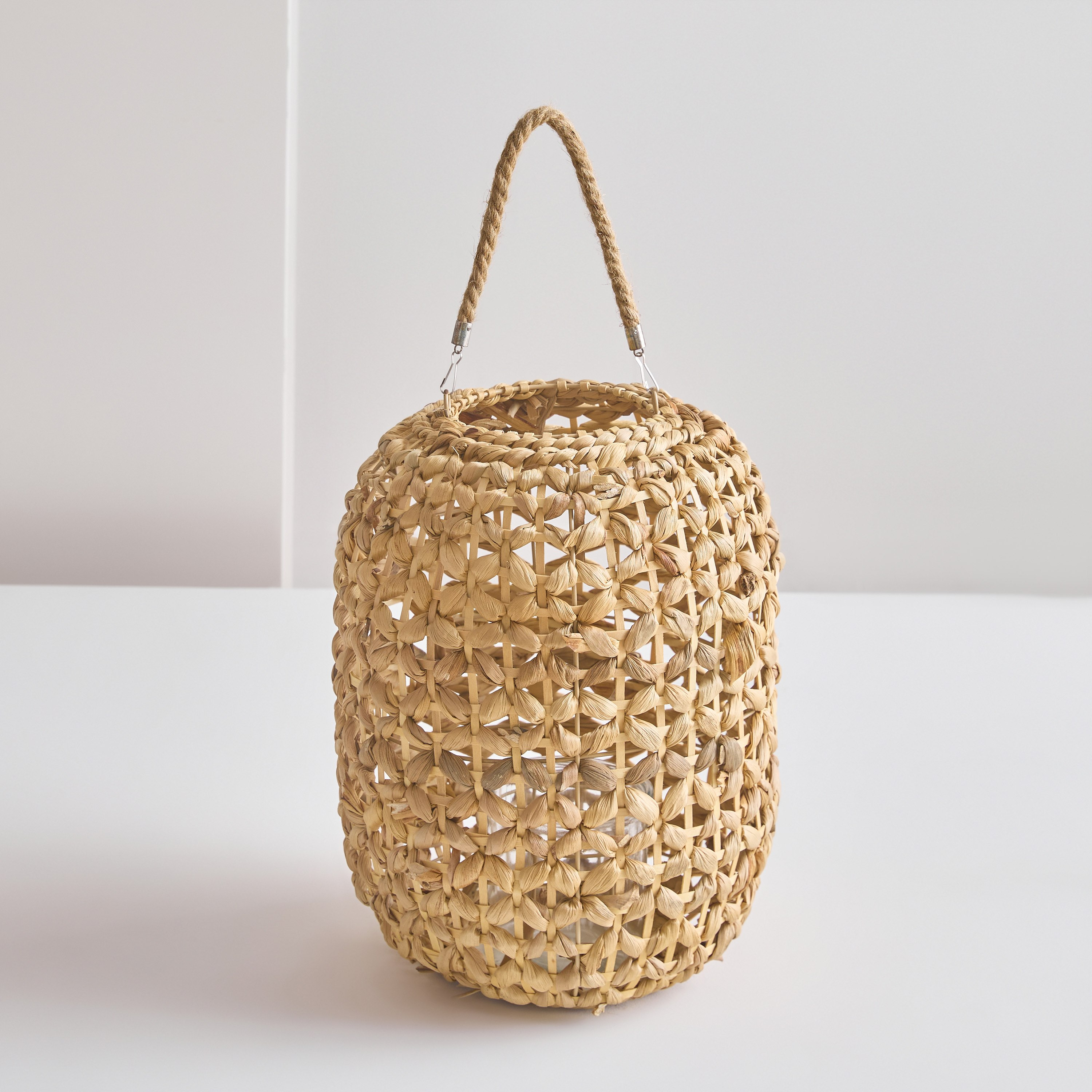 فانوس من عشب القرع مع حامل شموع فوتيف زجاج من فيرا-ويلا - 15x15x40 سم-hbxdecorandfurnishings-homeaccessories-lanterns-image-2