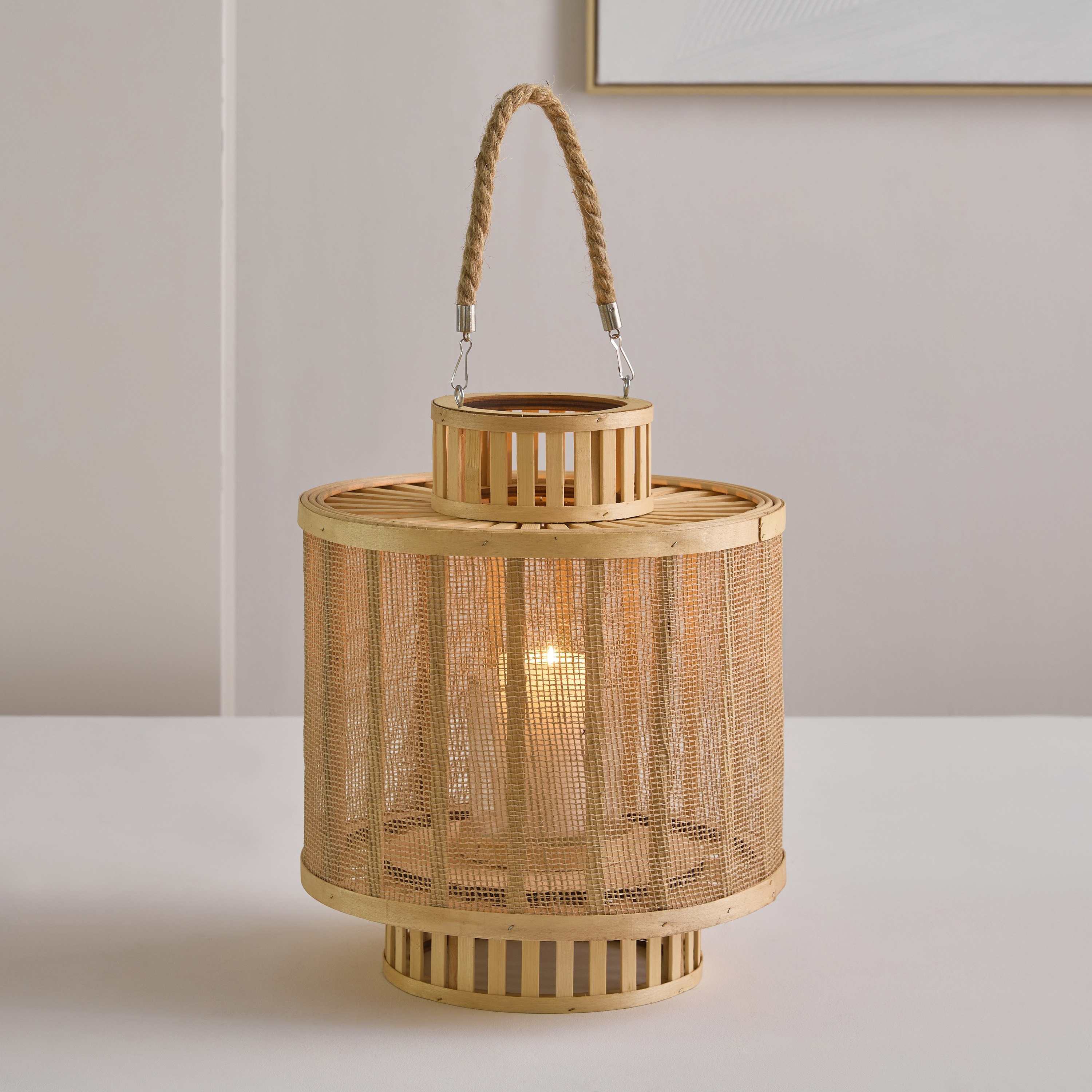 فانوس من الخيزران من فيرا-ويلا - 30x30x35 سم-hbxdecorandfurnishings-homeaccessories-lanterns-image-1