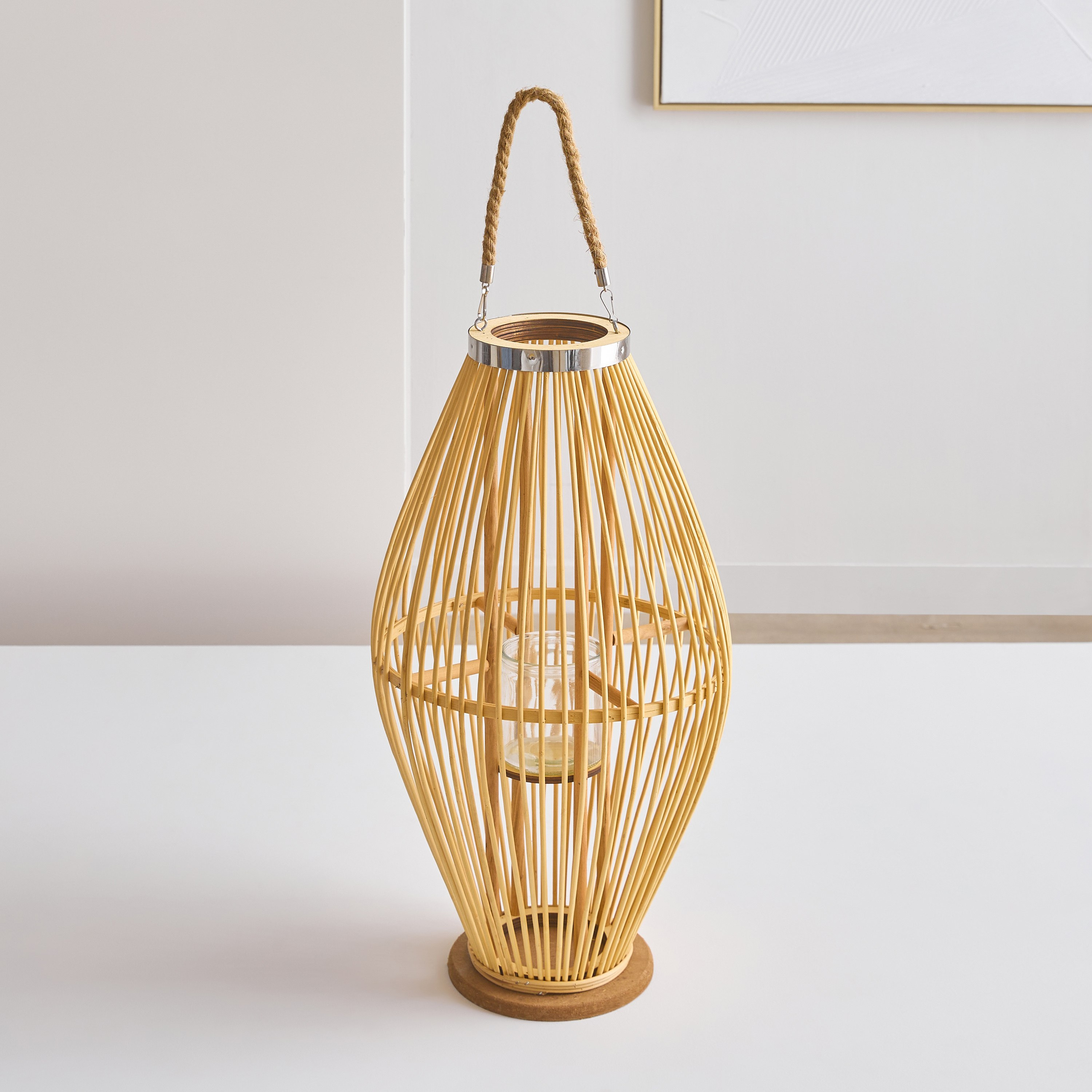 Vera-Willa Bamboo Lantern - 32x32x60 cm-hbxdecorandfurnishings-homeaccessories-lanterns-image-2