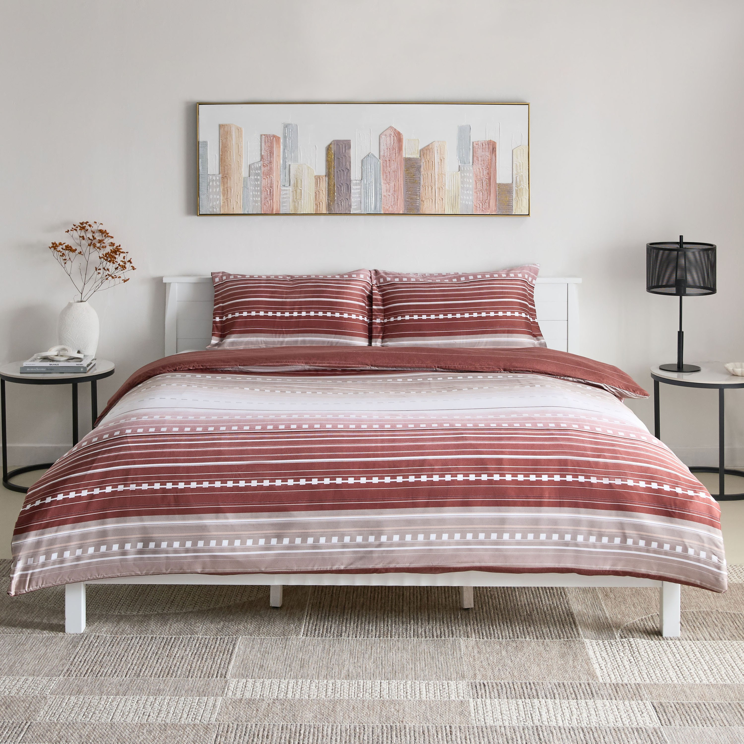 طقم غطاء لحاف كوين كينج من الألياف الدقيقة 3 قطع بطبعات من ميا صوفيا - 220x220 سم-hbxhomeware-hbxbedroom-image-2