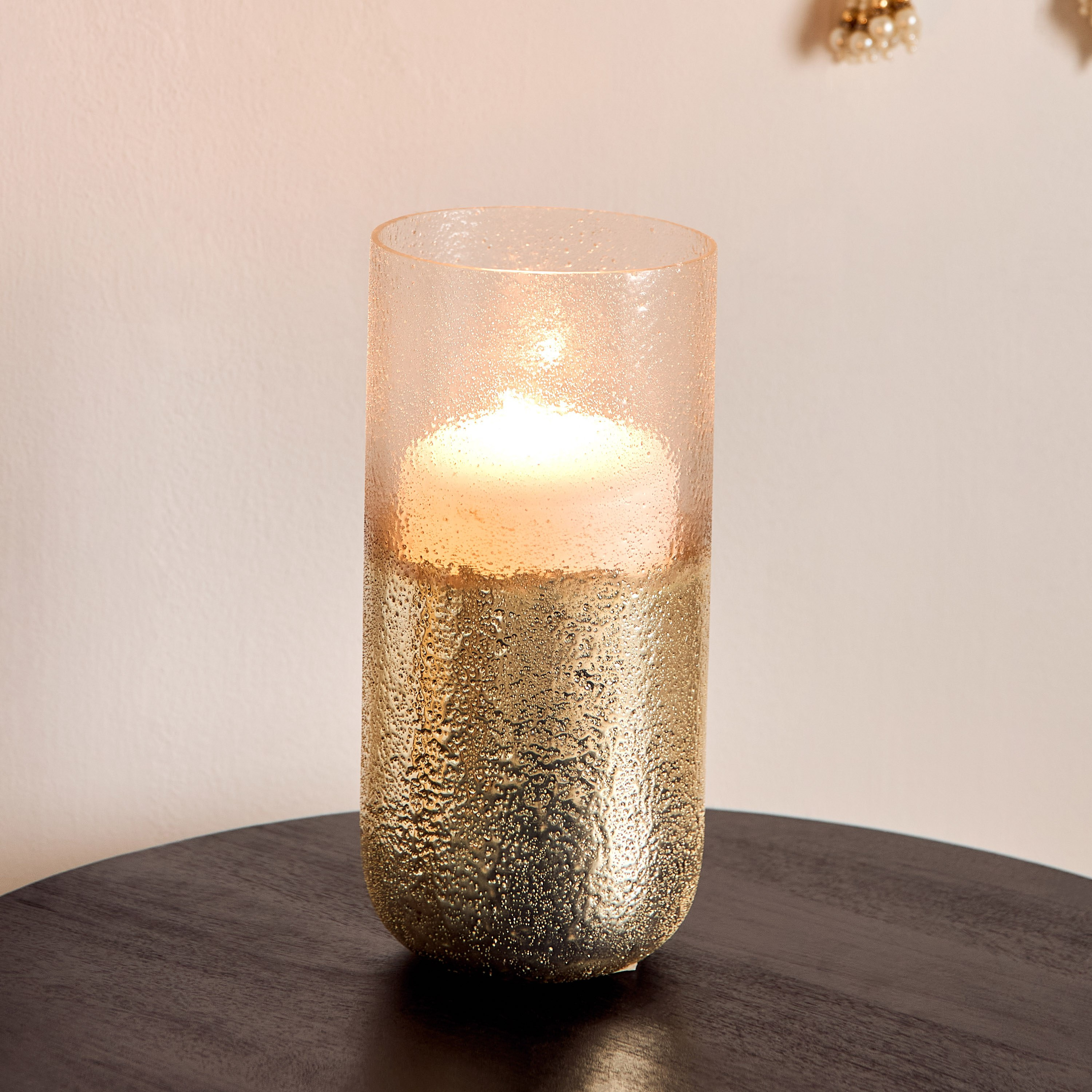 Erton Crink Glass Hurricane - 12x12x26 cm-hbxlivingroom-decorandaccessories-candleholders-image-1