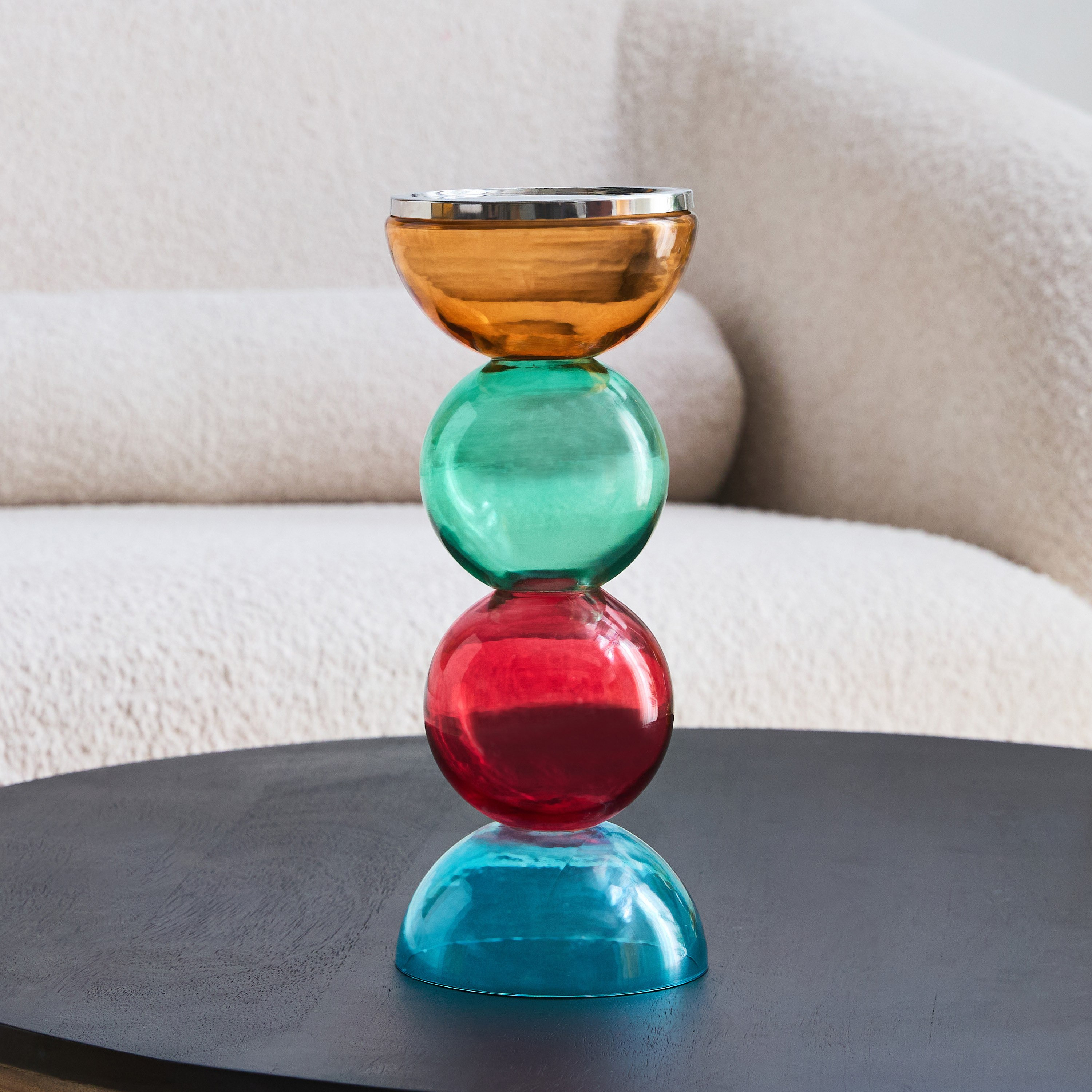 Morten Glass Pillar Candle Holder - 12x12x30 cm-hbxlivingroom-decorandaccessories-candleholders-image-2