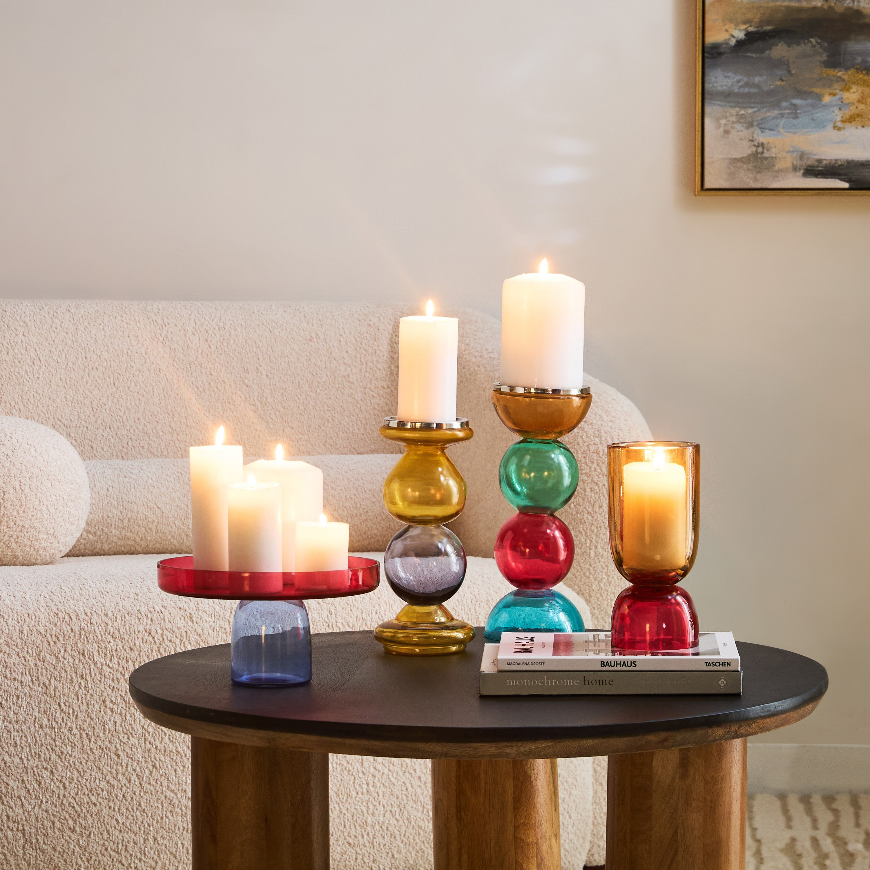 Morten Glass Pillar Candle Holder - 12x12x30 cm-hbxlivingroom-decorandaccessories-candleholders-image-4