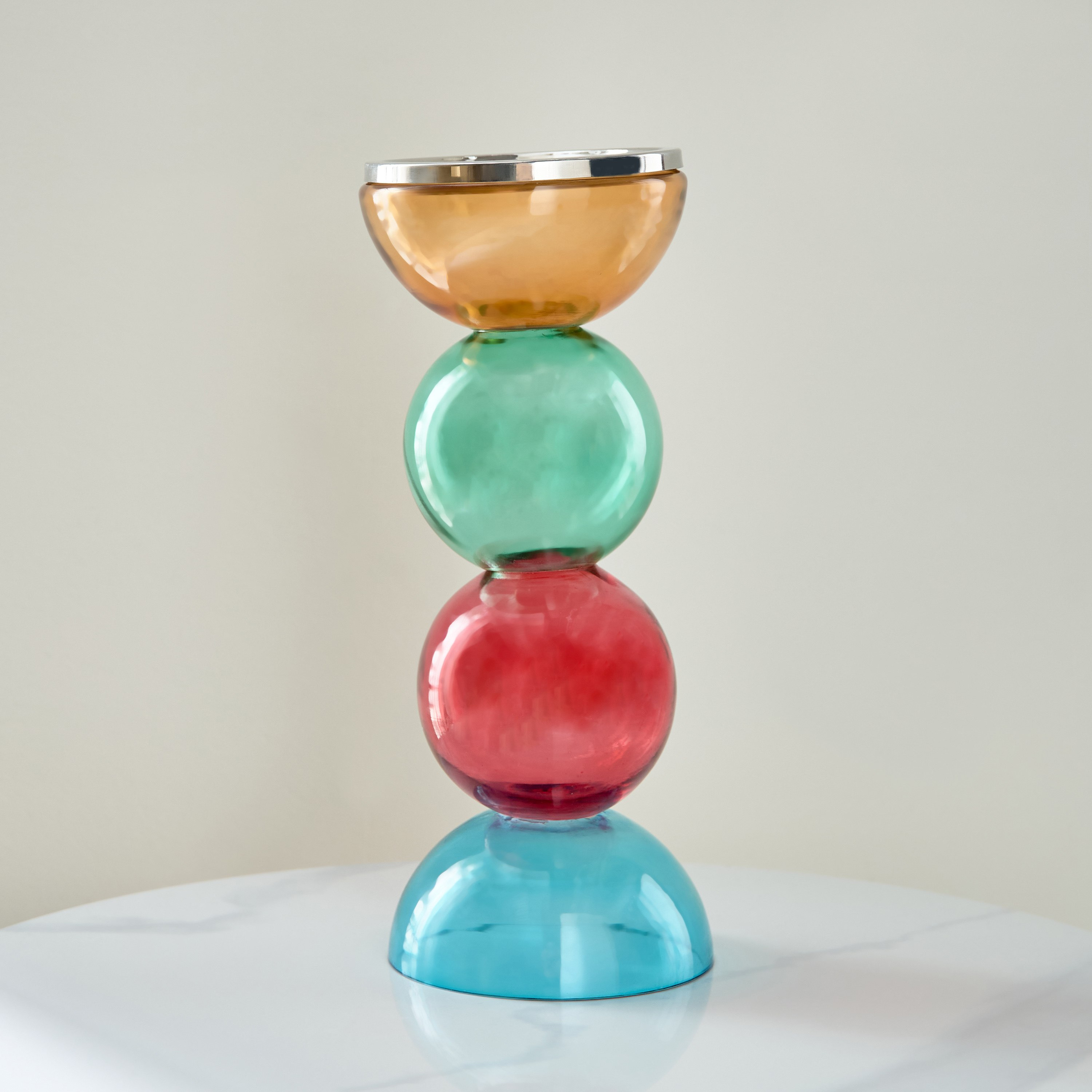 Morten Glass Pillar Candle Holder - 12x12x30 cm-hbxlivingroom-decorandaccessories-candleholders-image-5