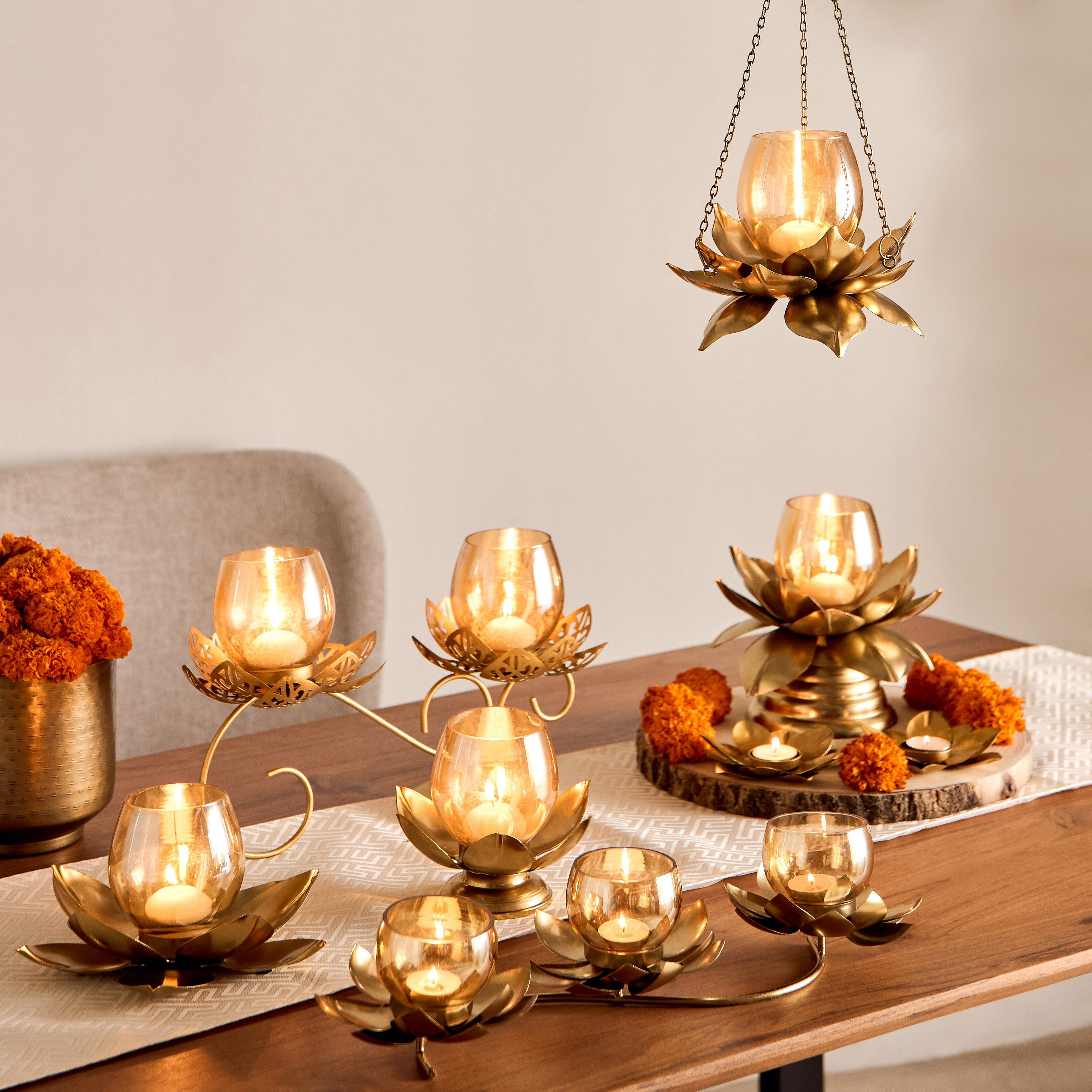 حامل شموع صغيرة لوتس من بيما - 19×19×9 سم-hbxlivingroom-decorandaccessories-candleholders-image-4