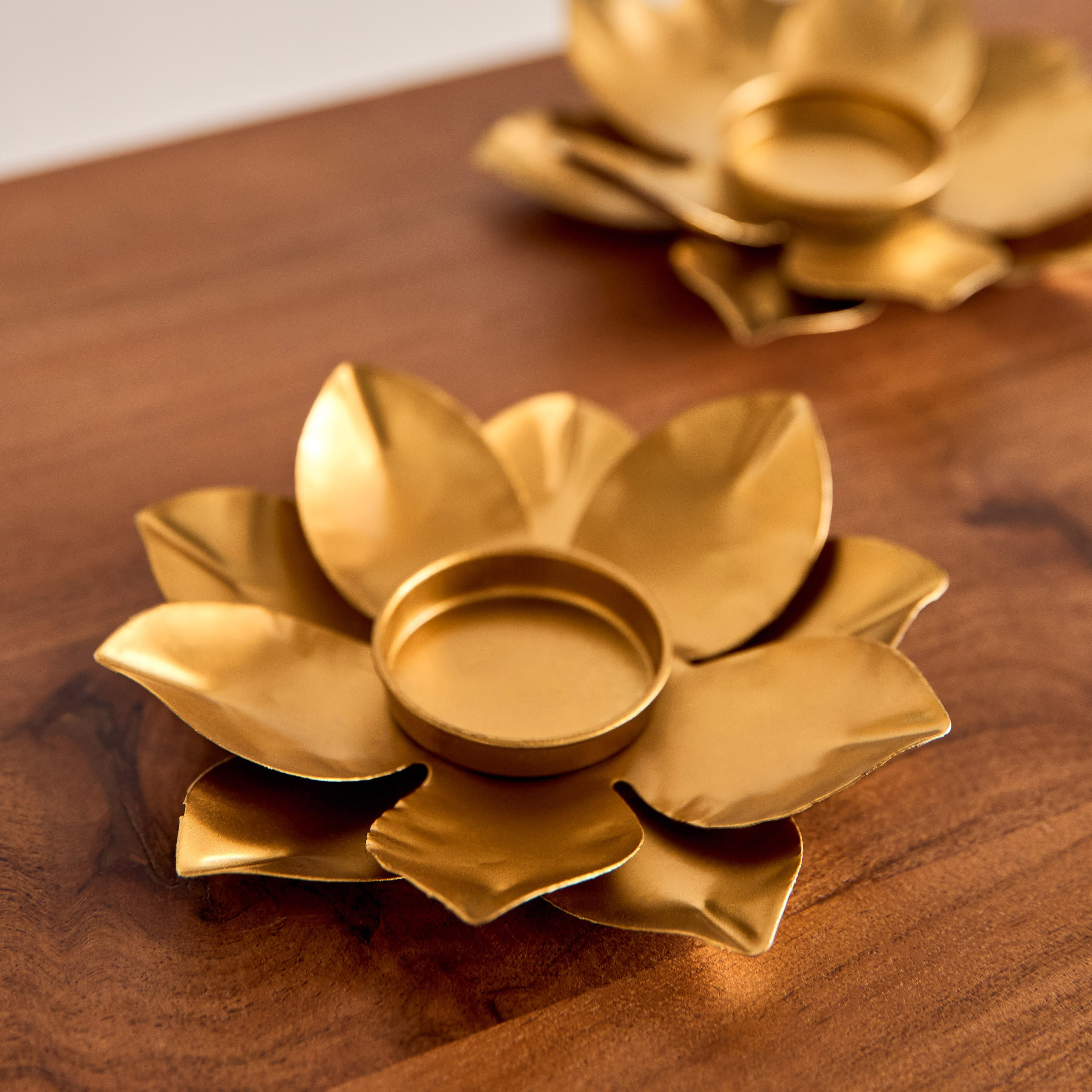 طقم حاملات شموع فوتيف قطعتين لوتس من بيما - 13×13×3 سم-hbxlivingroom-decorandaccessories-candleholders-image-3