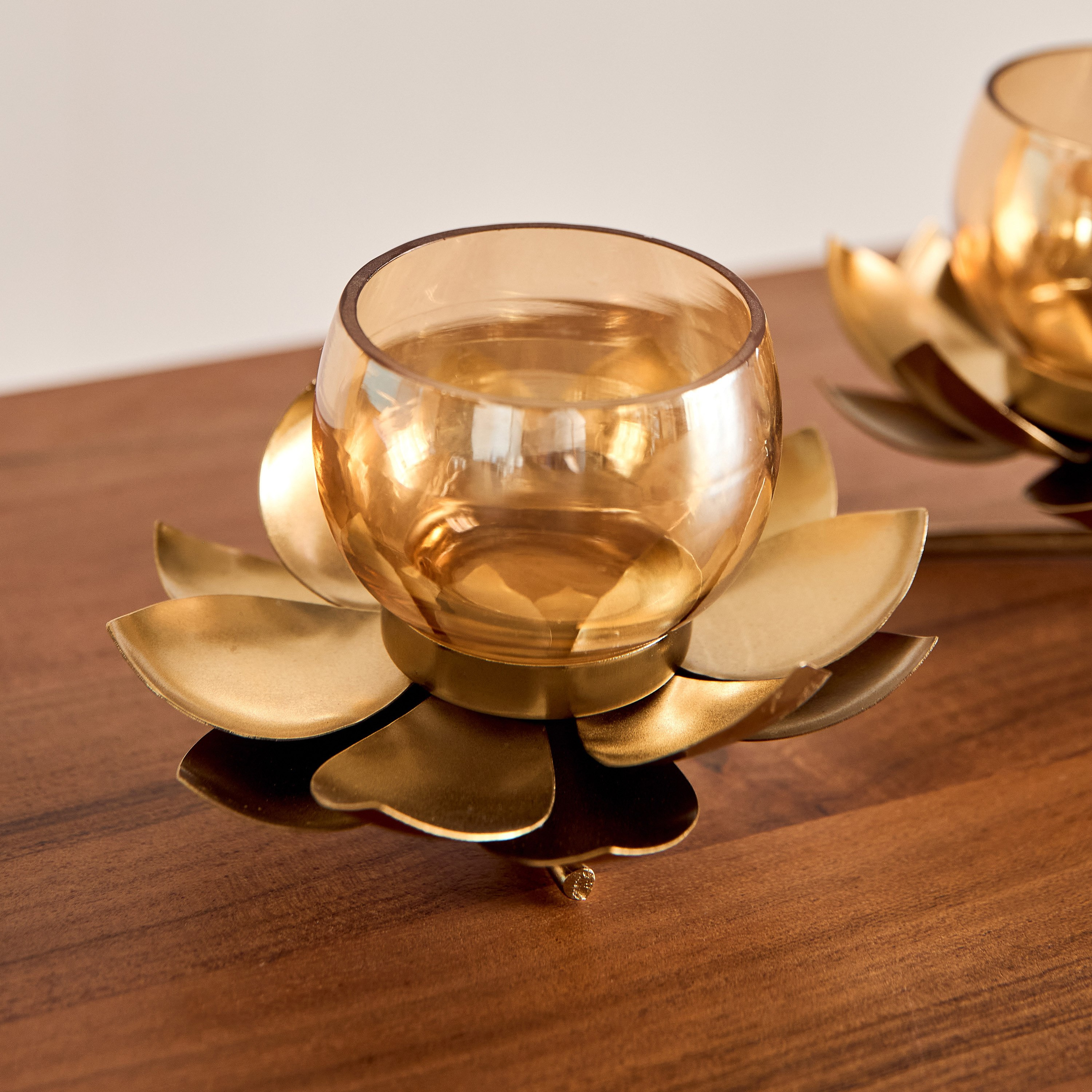 حامل شموع صغيرة ثلاثي لوتس من بيما- 43x12x13 سم-hbxlivingroom-decorandaccessories-candleholders-image-3