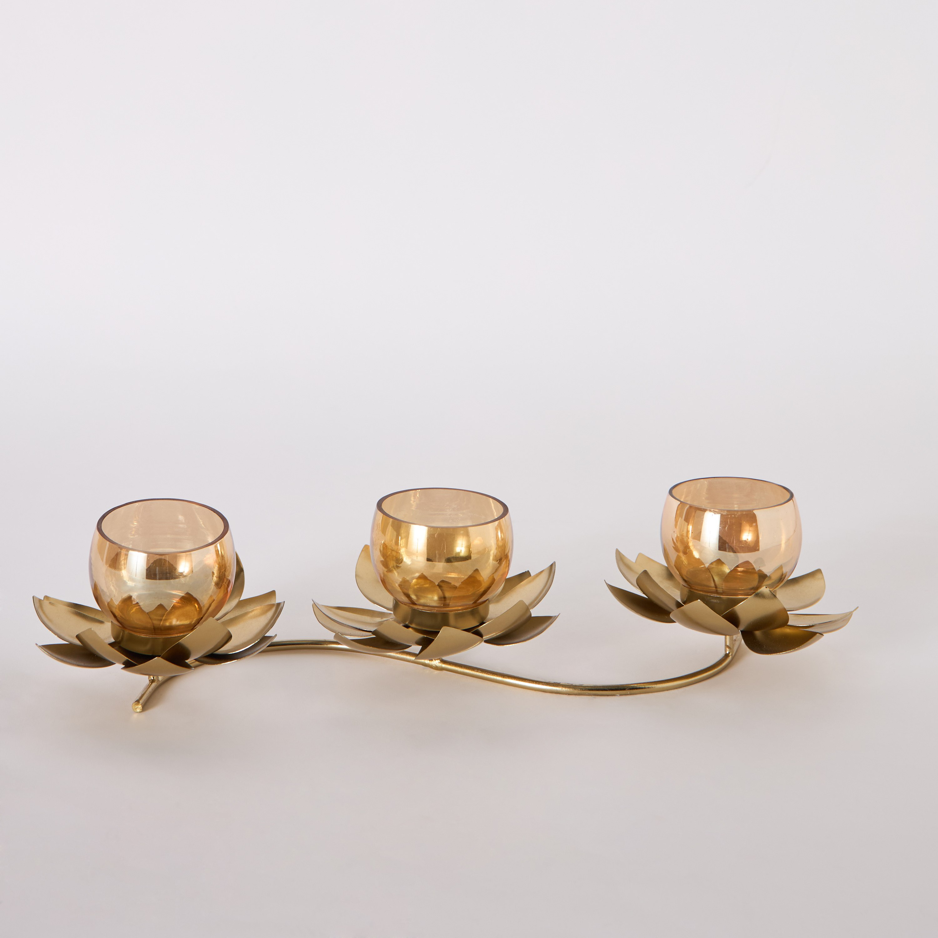 حامل شموع صغيرة ثلاثي لوتس من بيما- 43x12x13 سم-hbxlivingroom-decorandaccessories-candleholders-image-6