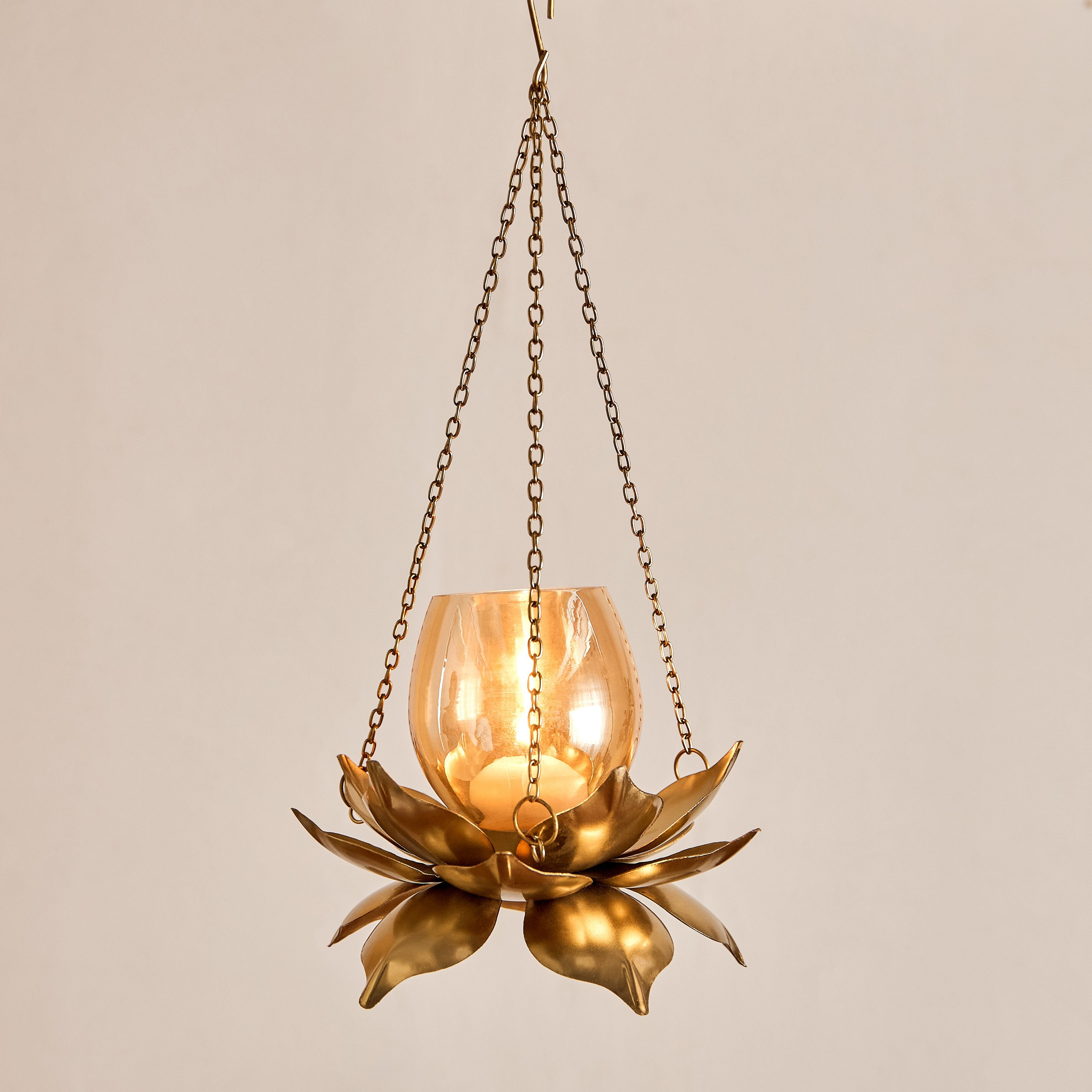 Pema Lotus Hanging Tealight Holder - 16x16x40 cm-hbxlivingroom-decorandaccessories-candleholders-image-1
