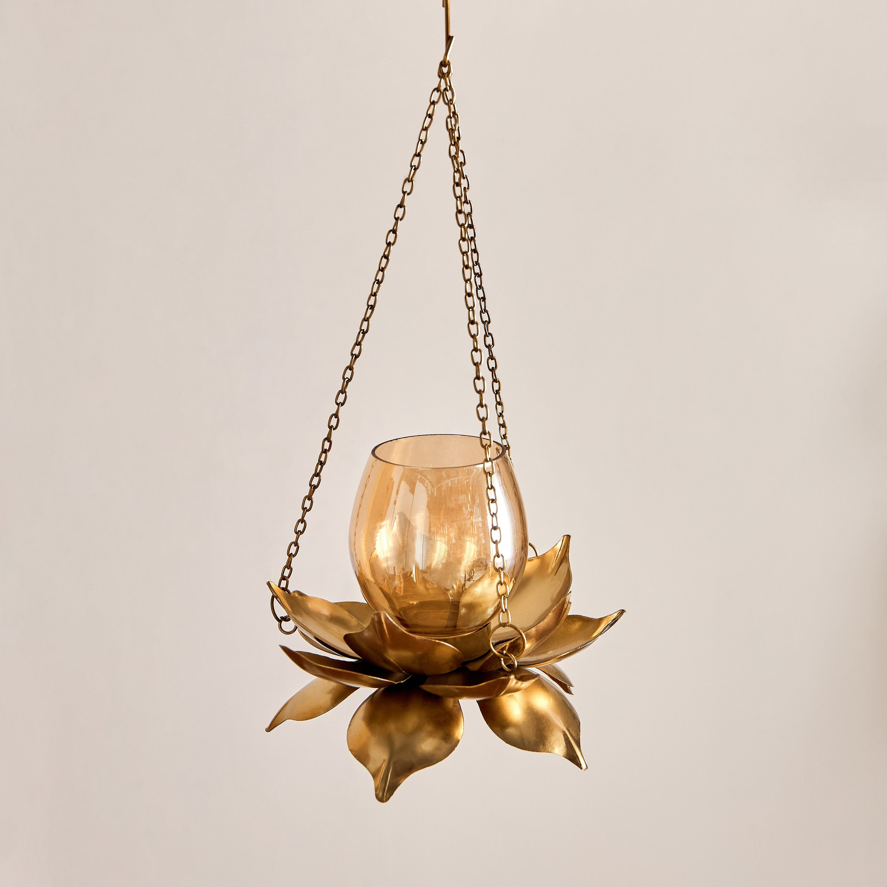 Pema Lotus Hanging Tealight Holder - 16x16x40 cm-hbxlivingroom-decorandaccessories-candleholders-image-2