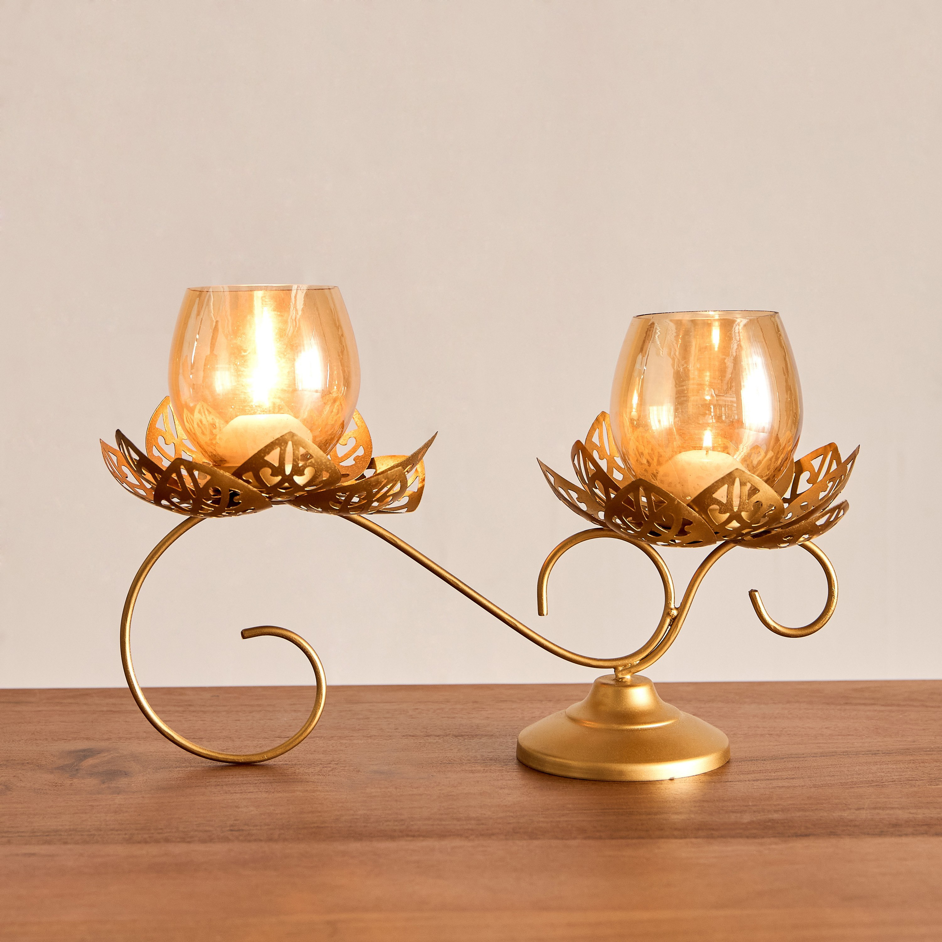 Pema Lotus Table Candle Holder - 36x10x22 cm-hbxlivingroom-decorandaccessories-candleholders-image-1