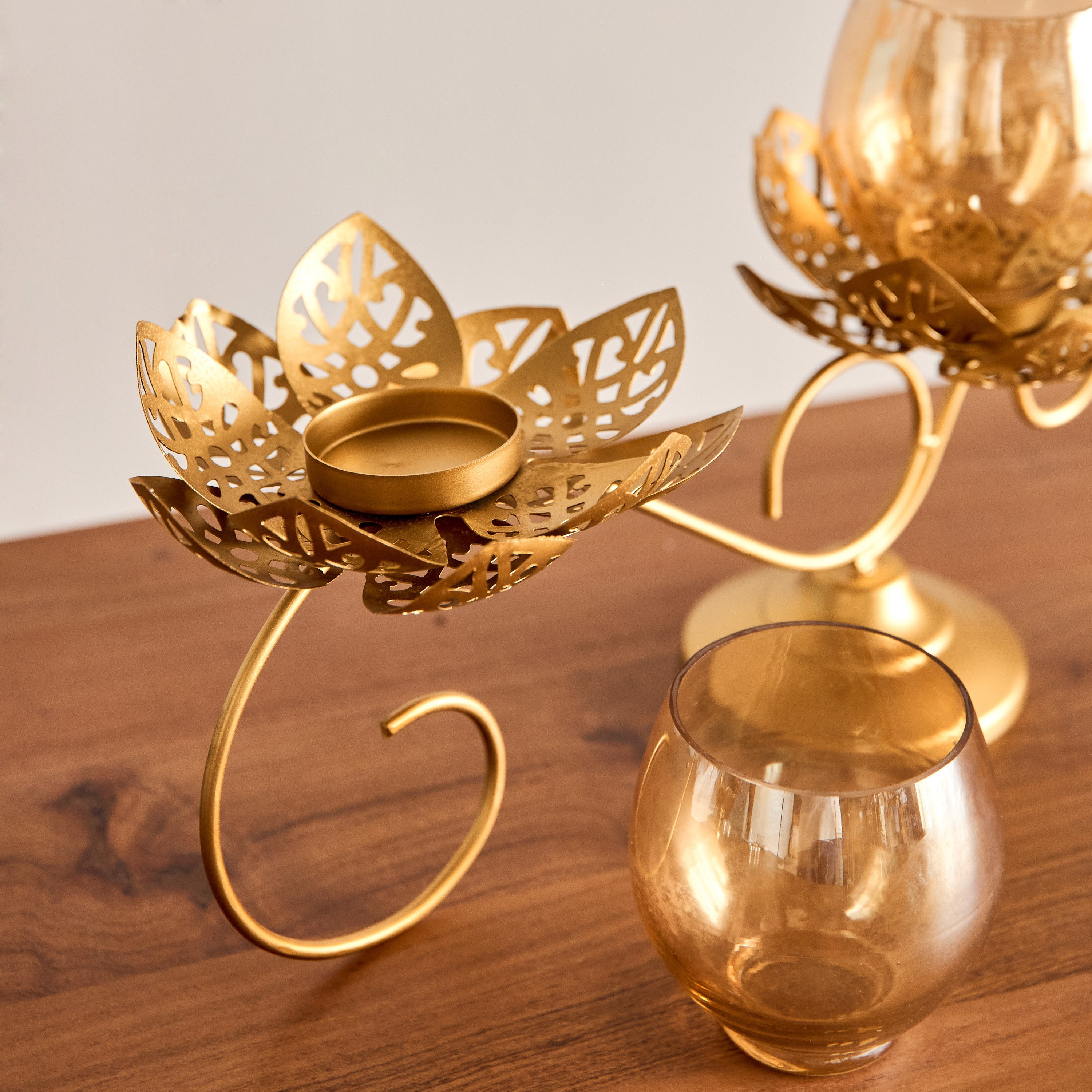 Pema Lotus Table Candle Holder - 36x10x22 cm-hbxlivingroom-decorandaccessories-candleholders-image-4
