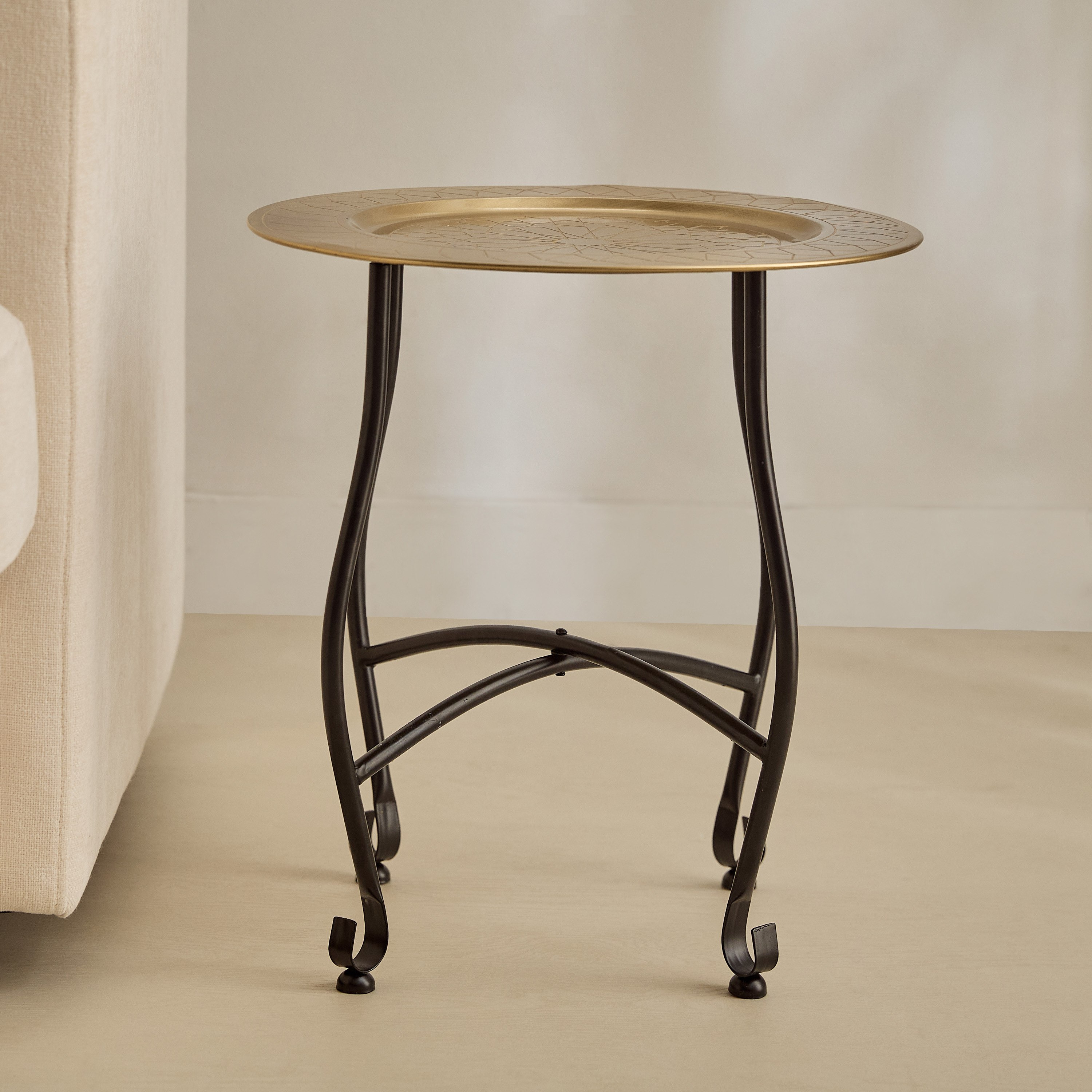 طاولة زينة بنقش زهرة اللوتس من بيما - 40×40×50 سم-hbxfurniture-livingroom-endtables-image-2