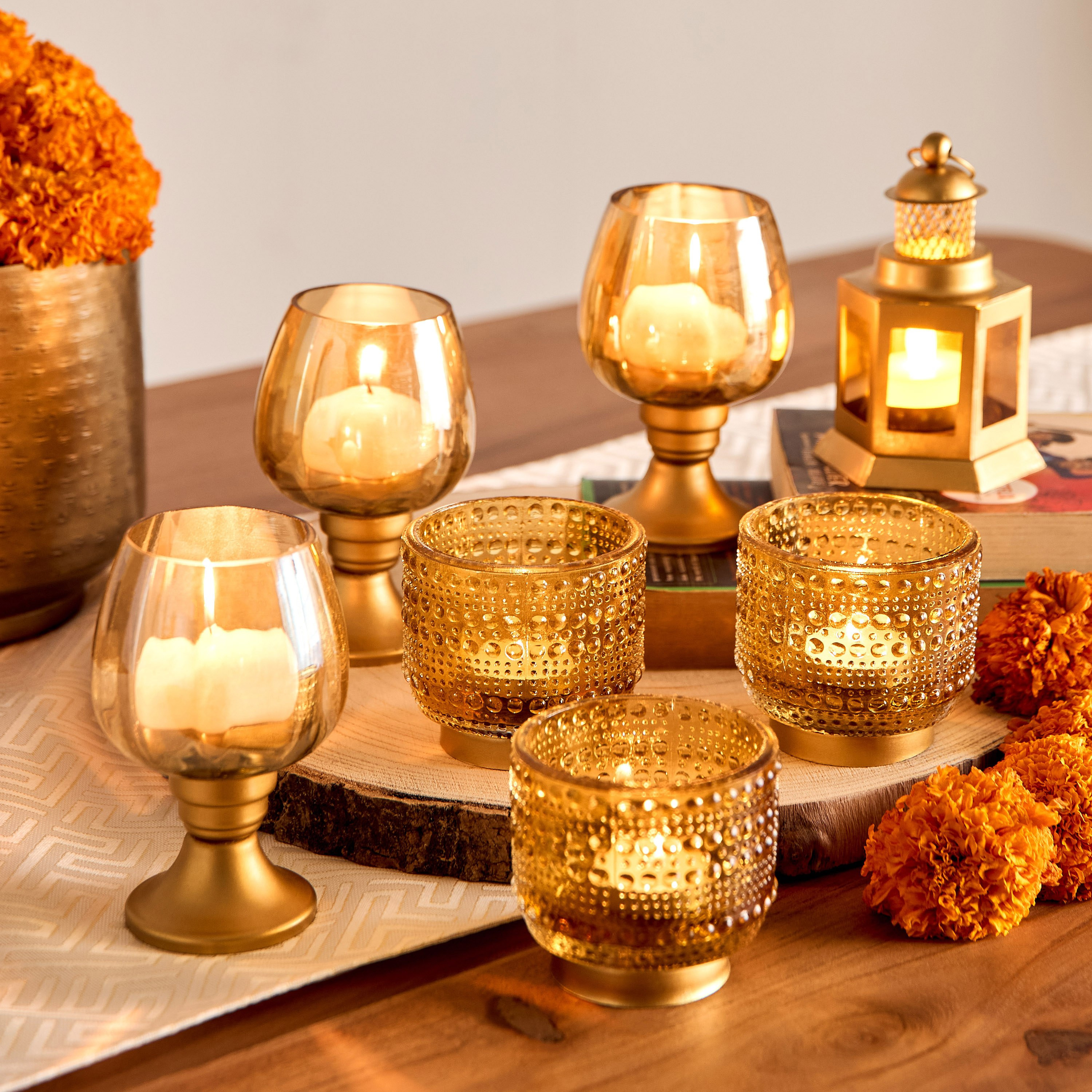 Pema Glass Lantern with Metal Frame - 7x7x12 cm-hbxdecorandfurnishings-homeaccessories-lanterns-image-4