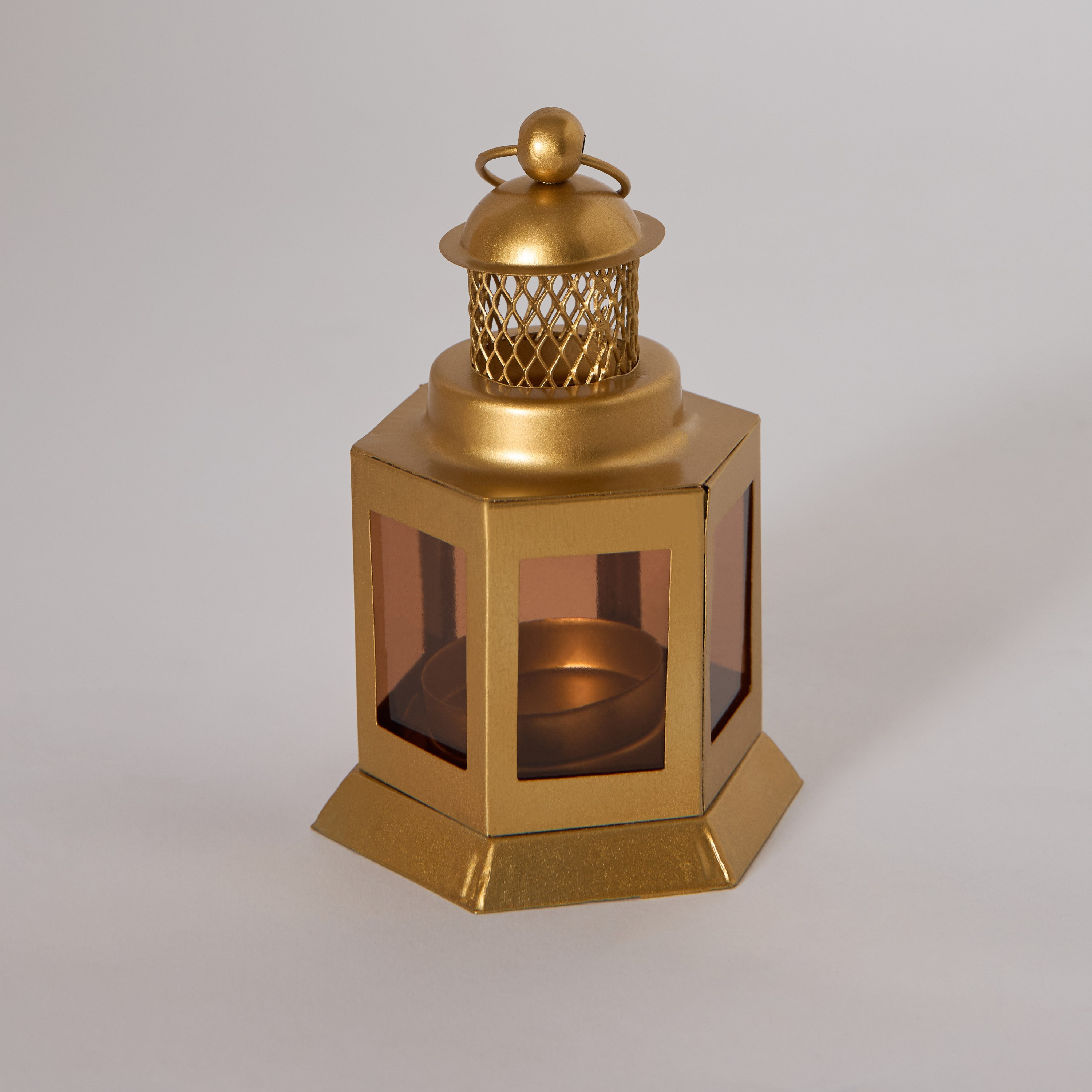 Pema Glass Lantern with Metal Frame - 7x7x12 cm-hbxdecorandfurnishings-homeaccessories-lanterns-image-5