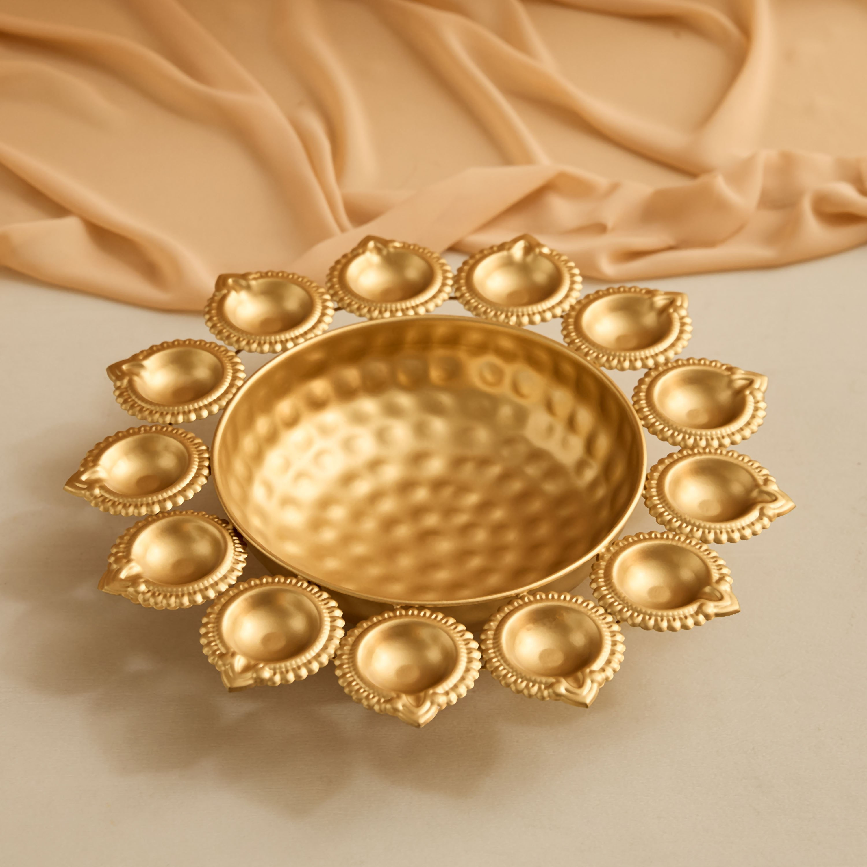 Pema Metal Urli with Diyas - 30x30x5 cm-PROMO_HB_AE_B1G1_250925-image-2