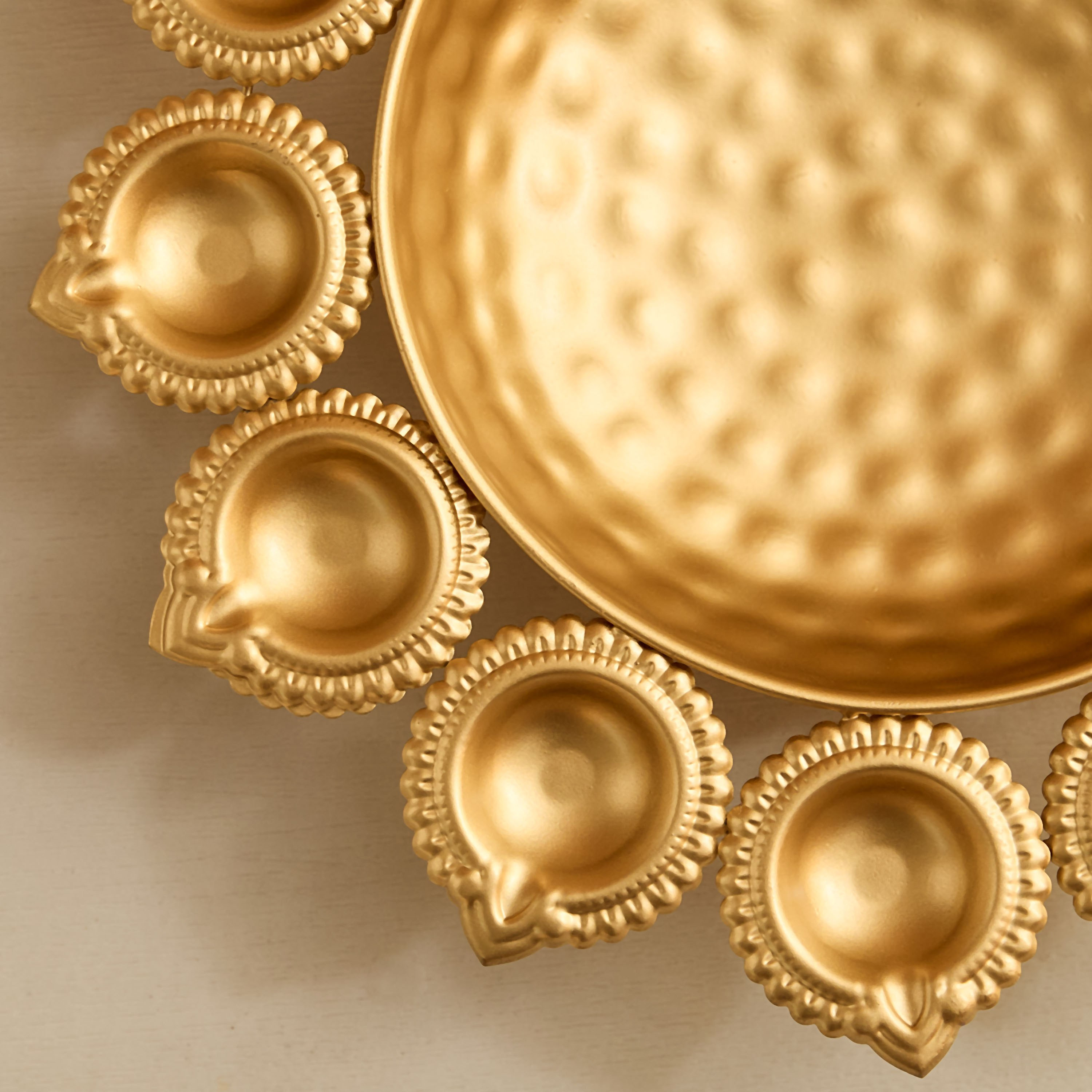 Pema Metal Urli with Diyas - 30x30x5 cm-PROMO_HB_AE_B1G1_250925-image-3