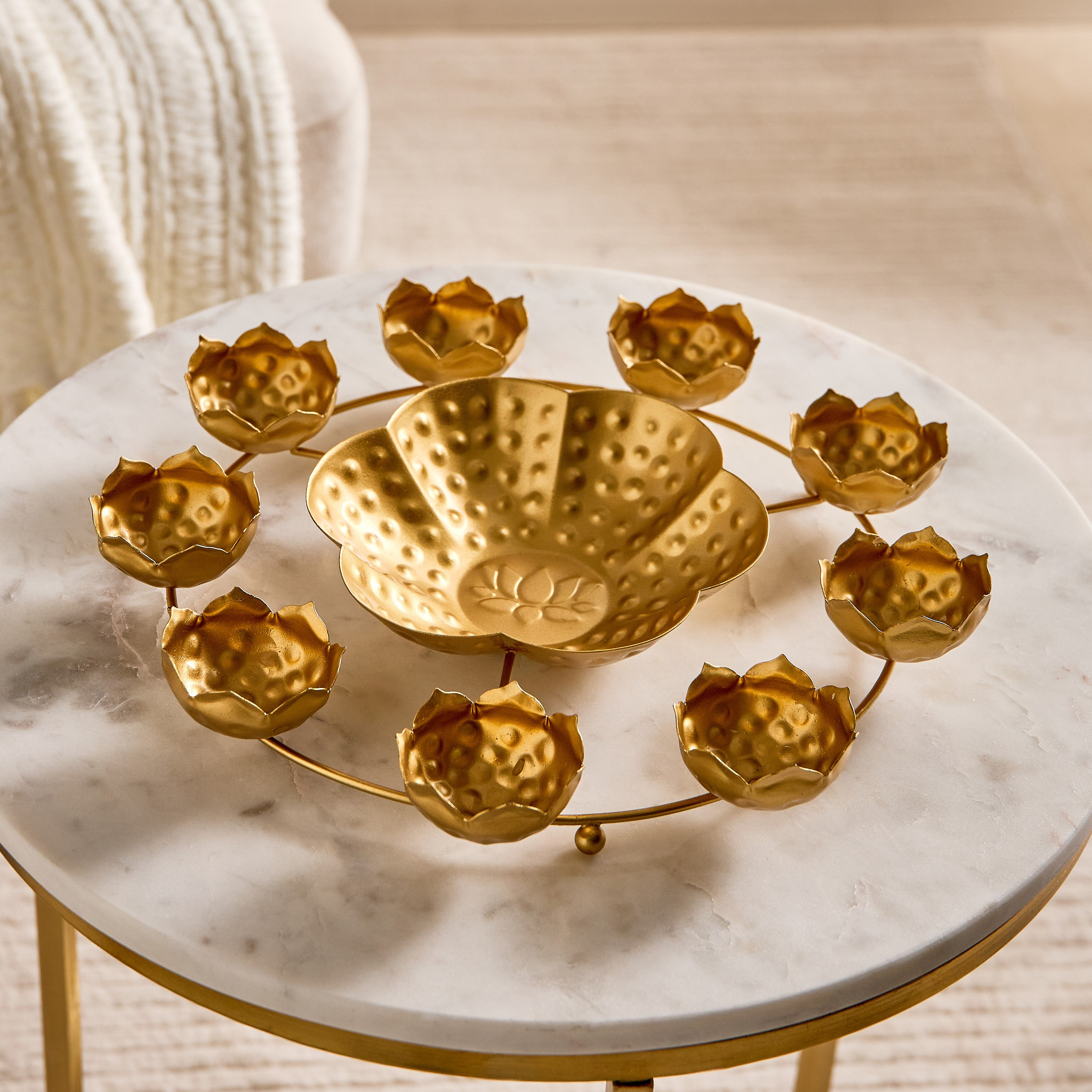 حامل شموع صغيرة متعددة معدن من بيما - 30×30×5 سم-hbxlivingroom-decorandaccessories-candleholders-image-2