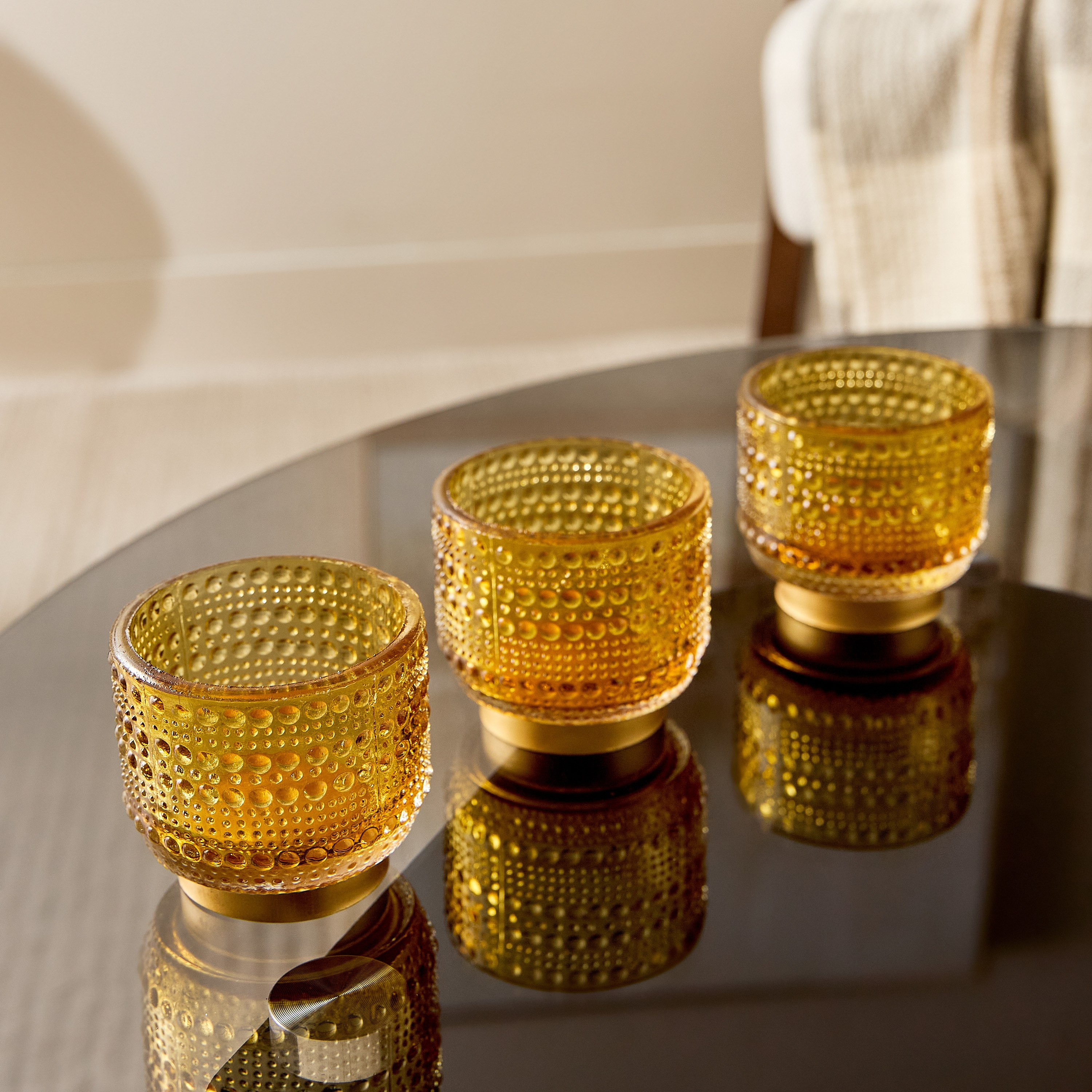 Pema 3-Piece Glass Dotted Candleholder Set - 7x7x7 cm-PROMO_HB_AE_B2G2_011025-image-2