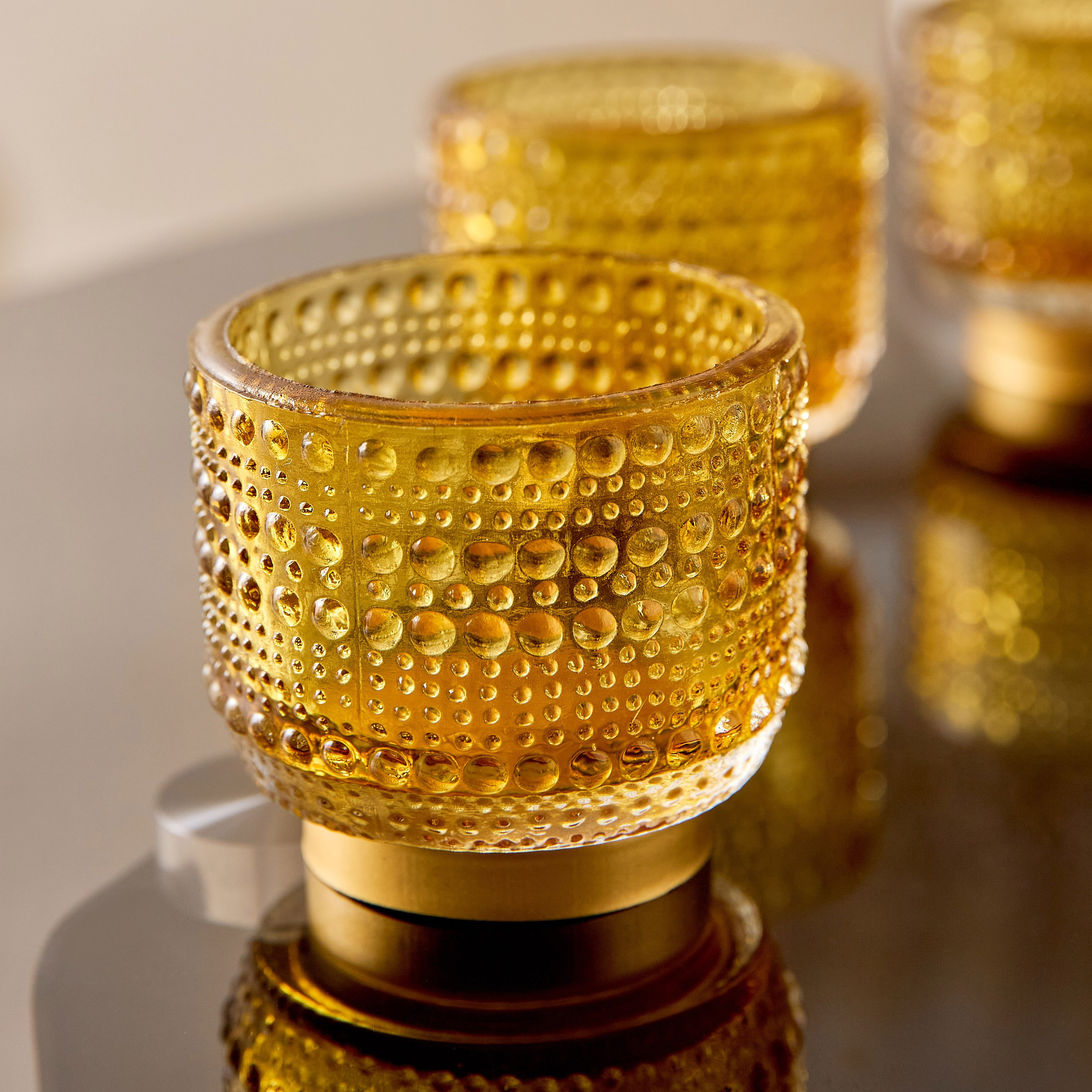 Pema 3-Piece Glass Dotted Candleholder Set - 7x7x7 cm-PROMO_HB_AE_B2G2_011025-image-3