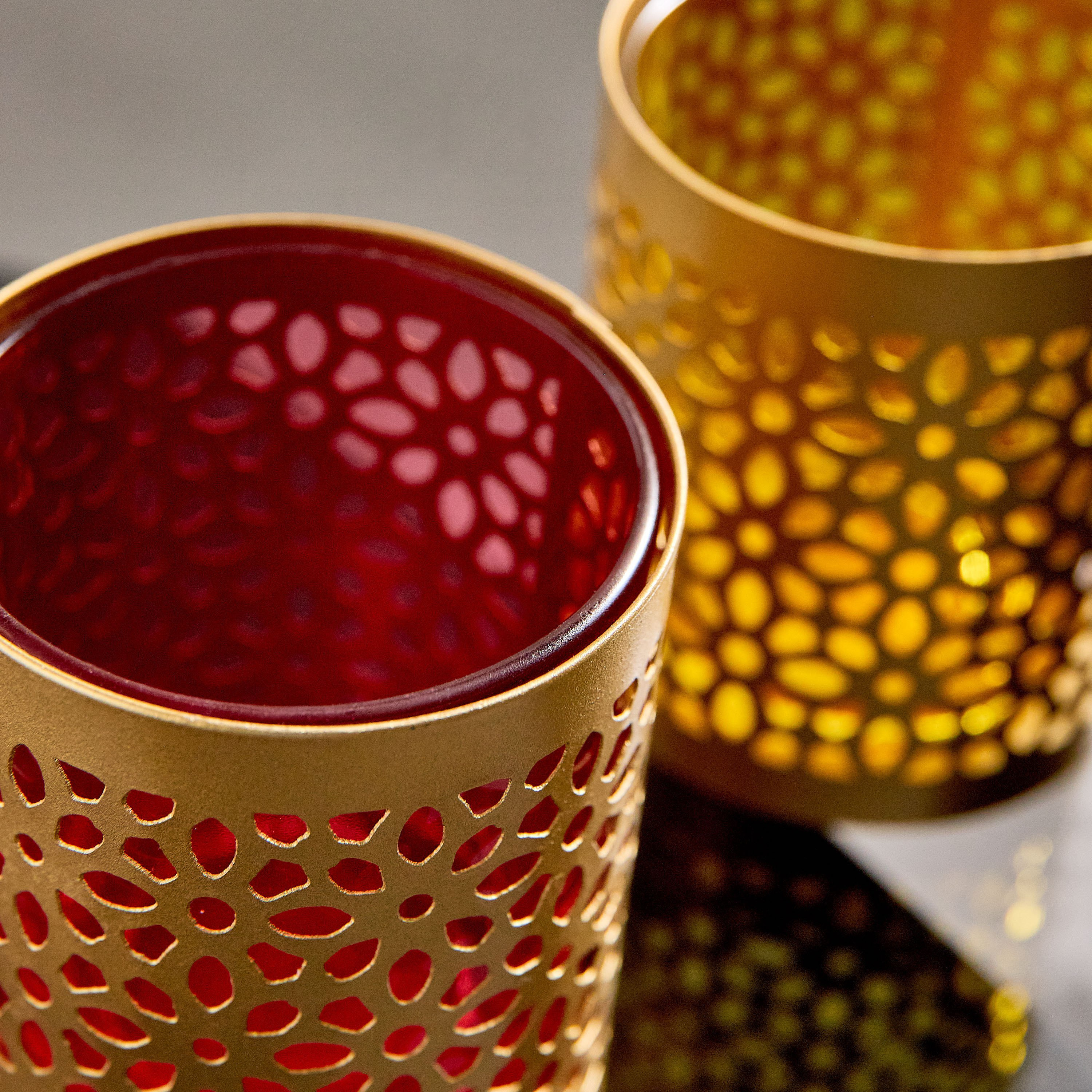 Pema 2-Piece Textured Cutwork Votive Candleholder Set - 7x7x9 cm-hbxlivingroom-decorandaccessories-candleholders-image-3