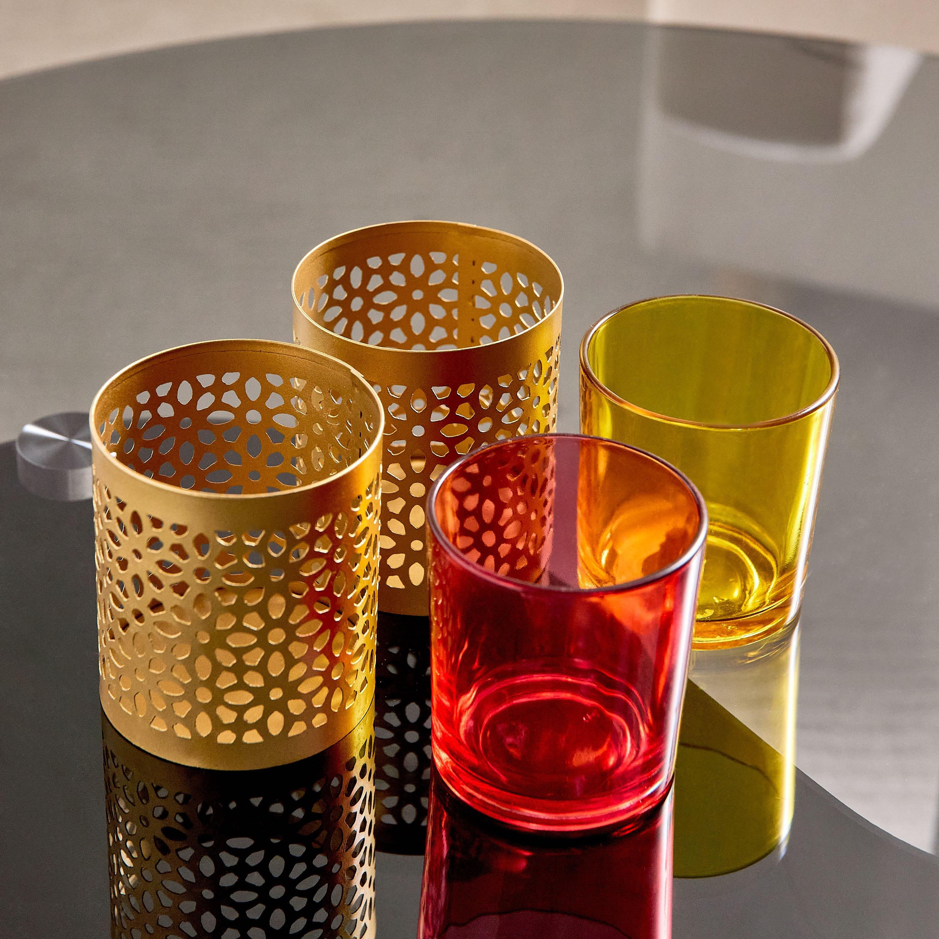 Pema 2-Piece Textured Cutwork Votive Candleholder Set - 7x7x9 cm-hbxlivingroom-decorandaccessories-candleholders-image-4