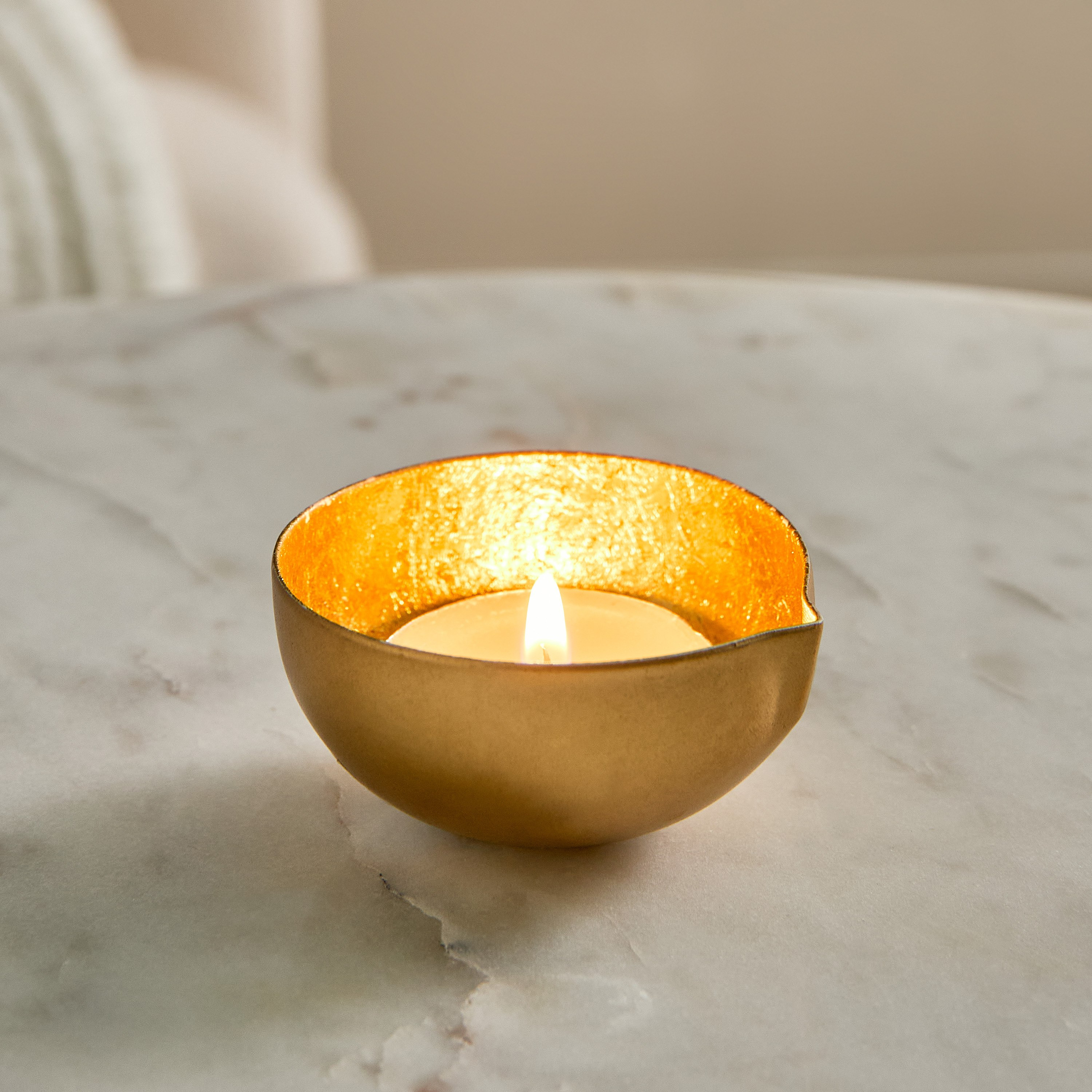 Neom 1-Tip Metal Diya - 5x5.5x3 cm-hbxlivingroom-decorandaccessories-candleholders-image-1