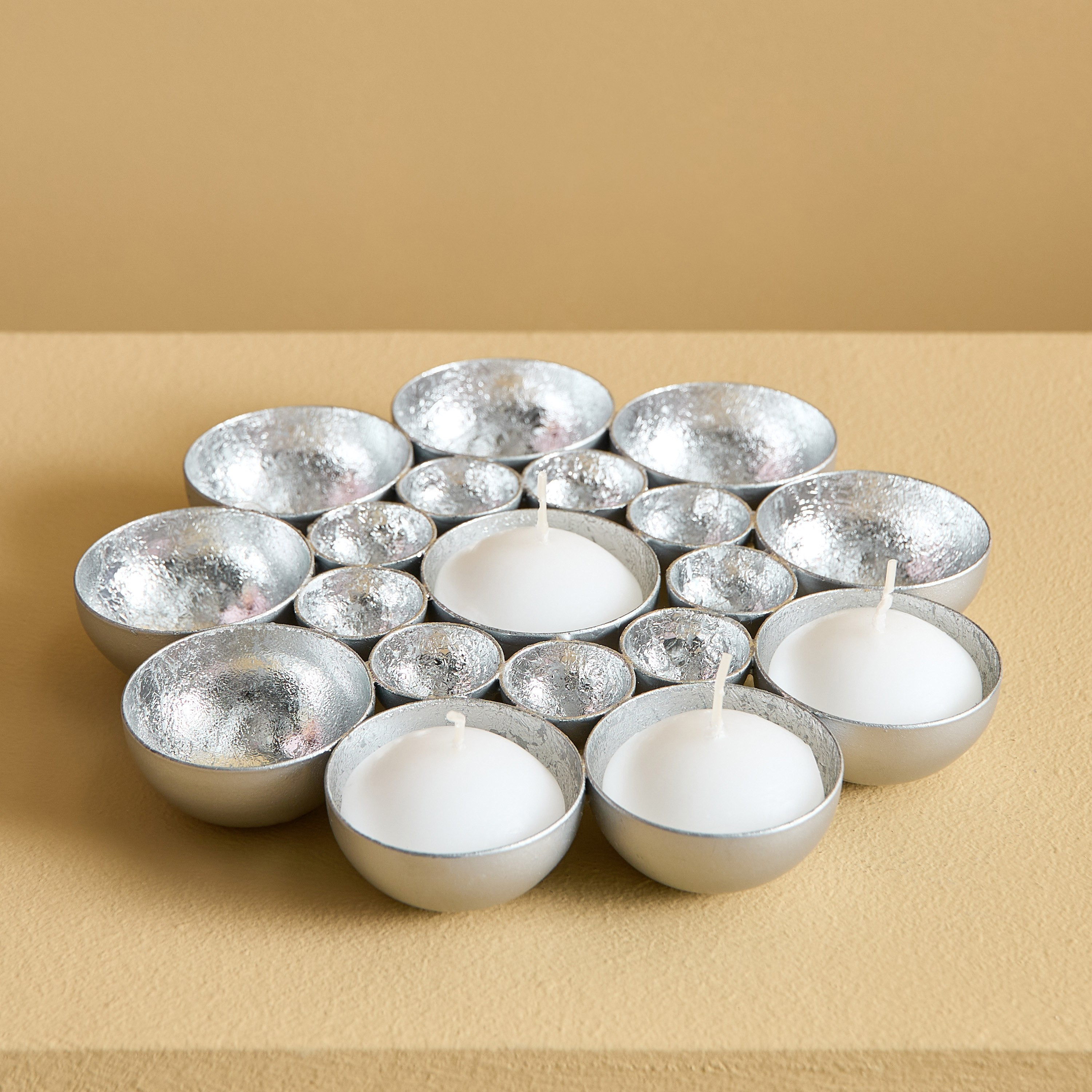 Neom Metal Flower Tealight Table Wall Holder - 20x20x3 cm-hbxlivingroom-decorandaccessories-candleholders-image-2