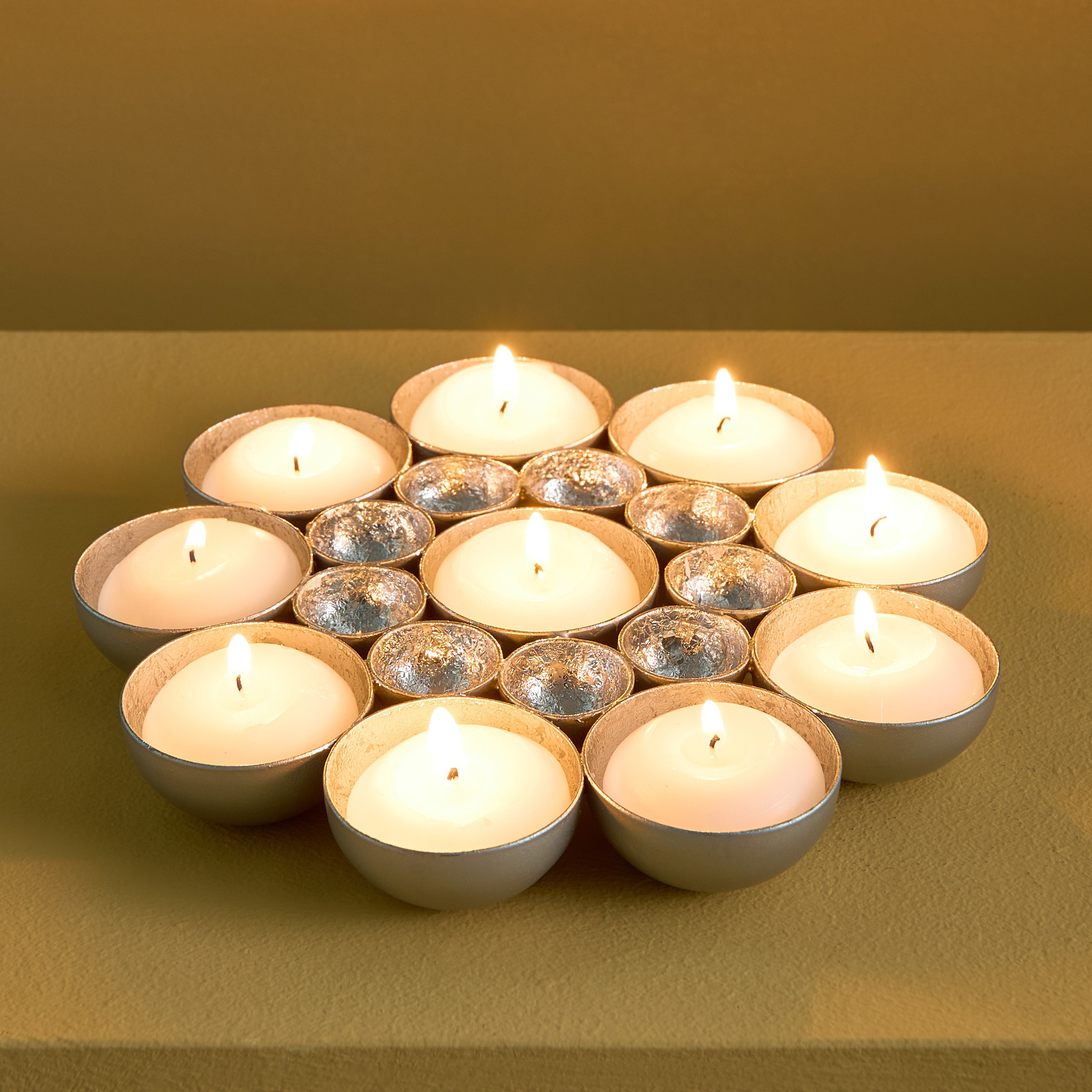 Neom Metal Flower Tealight Table Wall Holder - 20x20x3 cm-hbxlivingroom-decorandaccessories-candleholders-image-3