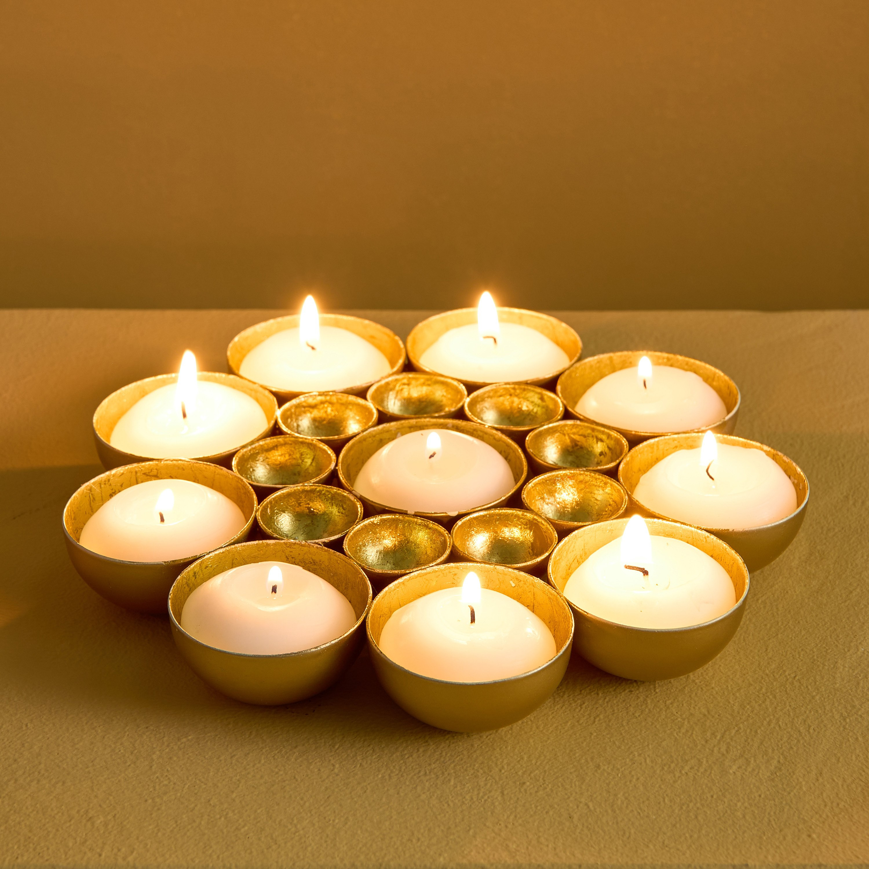 Neom Metal Flower Tealight Table Wall Holder - 20x20x3 cm-hbxlivingroom-decorandaccessories-candleholders-image-3