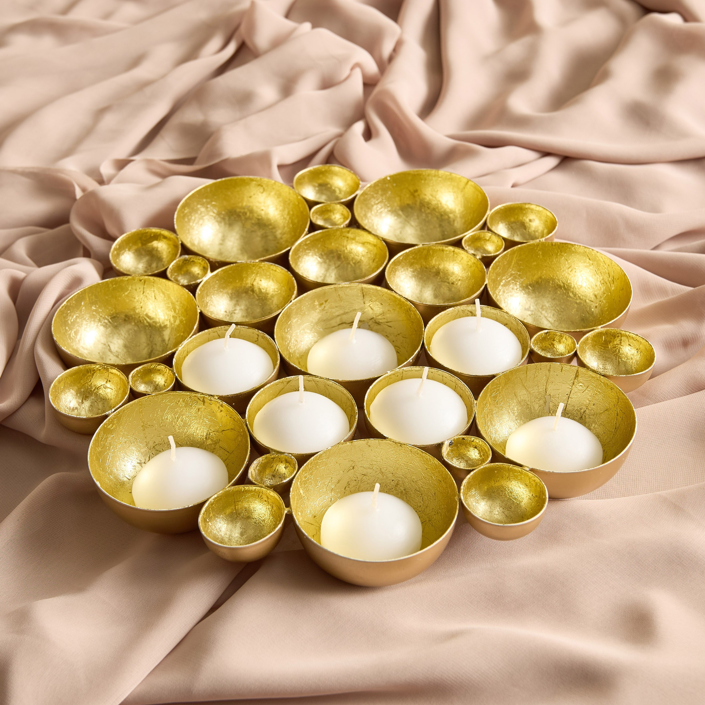 Neom Metal Flower Tealight Table Wall Holder - 30x30x4 cm-hbxlivingroom-decorandaccessories-candleholders-image-2