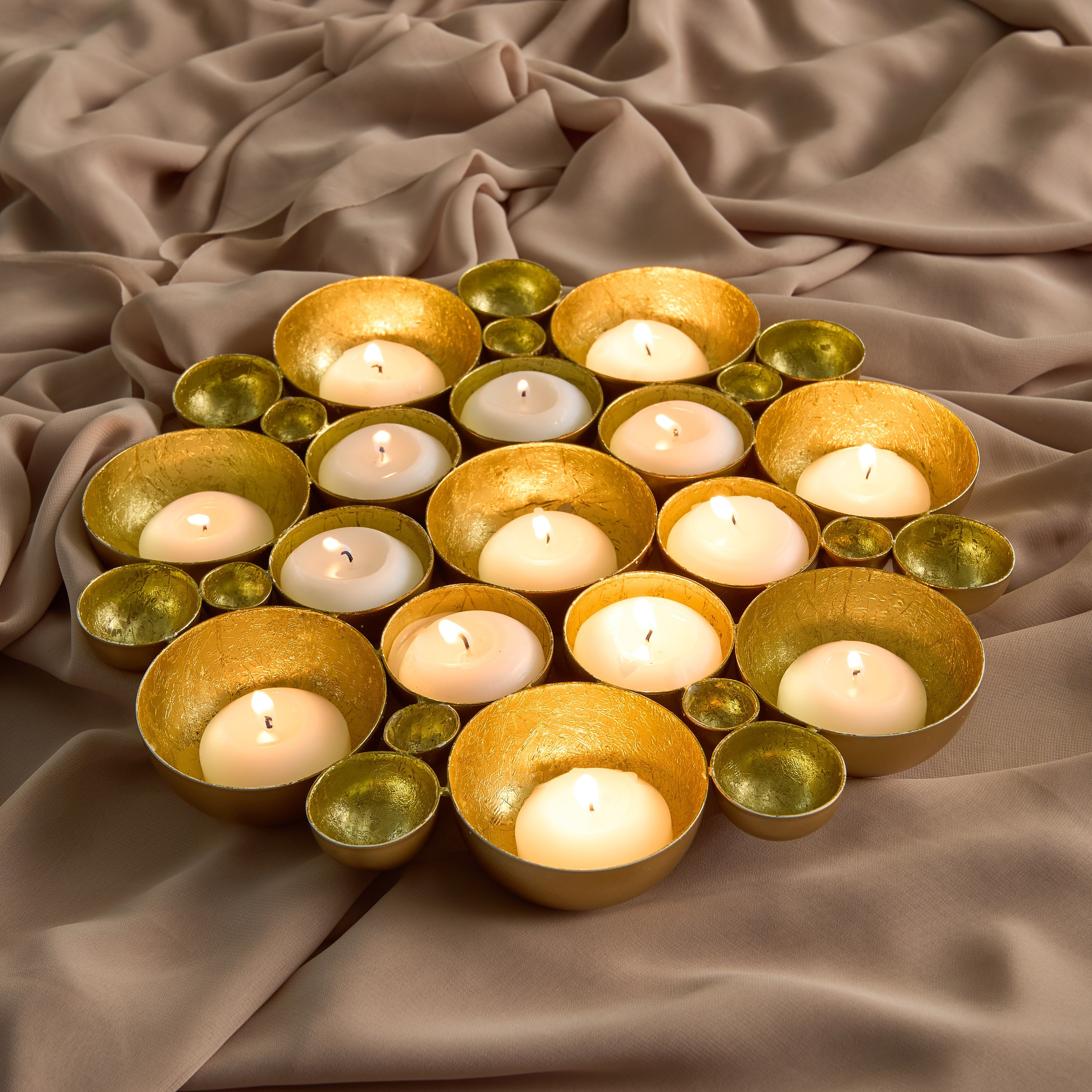 Neom Metal Flower Tealight Table Wall Holder - 30x30x4 cm-hbxlivingroom-decorandaccessories-candleholders-image-3